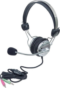 Manhattan 175517 Edelstahl, Headset, On-Ear, PC 