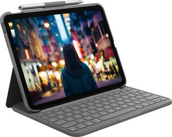 Logitech Slim Folio, Layout: DE, Tastatur und Schutzhülle, Tastatur