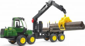 Bruder Profi-Serie John Deere 1210E Rückezug mit 4 Baumstämmen und Holzgreifer, Nutzfahrzeug