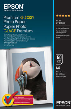 50 Blatt Epson S041624 Premium Fotopapier glänzend, A4 