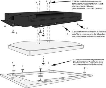 ALLNET Touch Display Tablet 18 Zoll zbh. Wandmontage Einbaurahmen für Unterputz/Hohlraum aufliegend