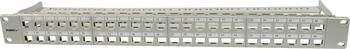 Patch Panel 48xTP,CAT6A, incl.Keystone Slim-line/Short mit Staubschutzklappe, 19", 1HE(t95mm), Lichtgrau, Synergy 21,