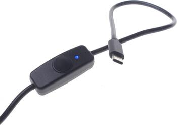 Kabel USB, C(St) => C(St), 1.0m, USB3.1, black, USB-C Strom-/Datenkabel mit Schalter