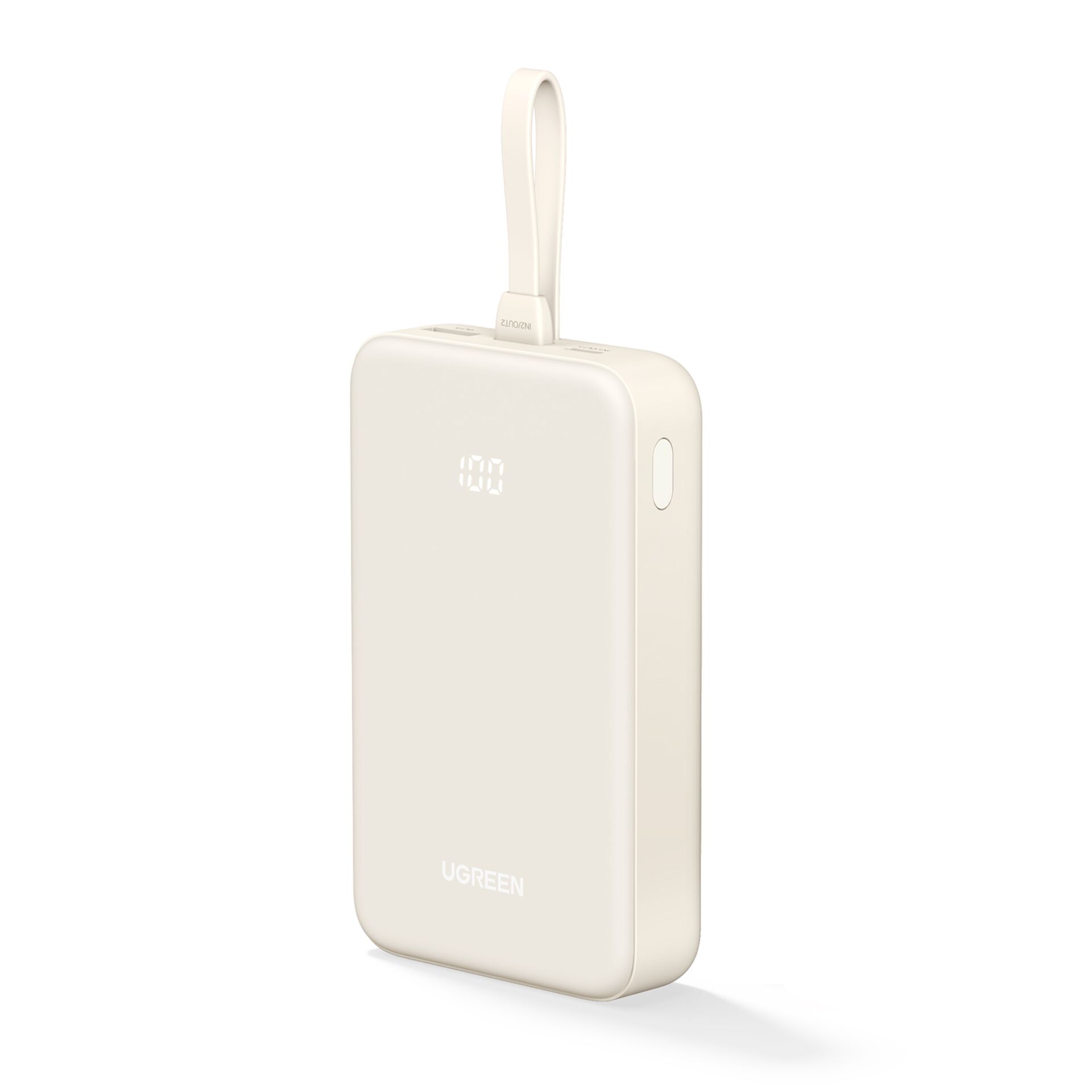 UGREEN 20000mAh Power Bank with Built-in Cable white