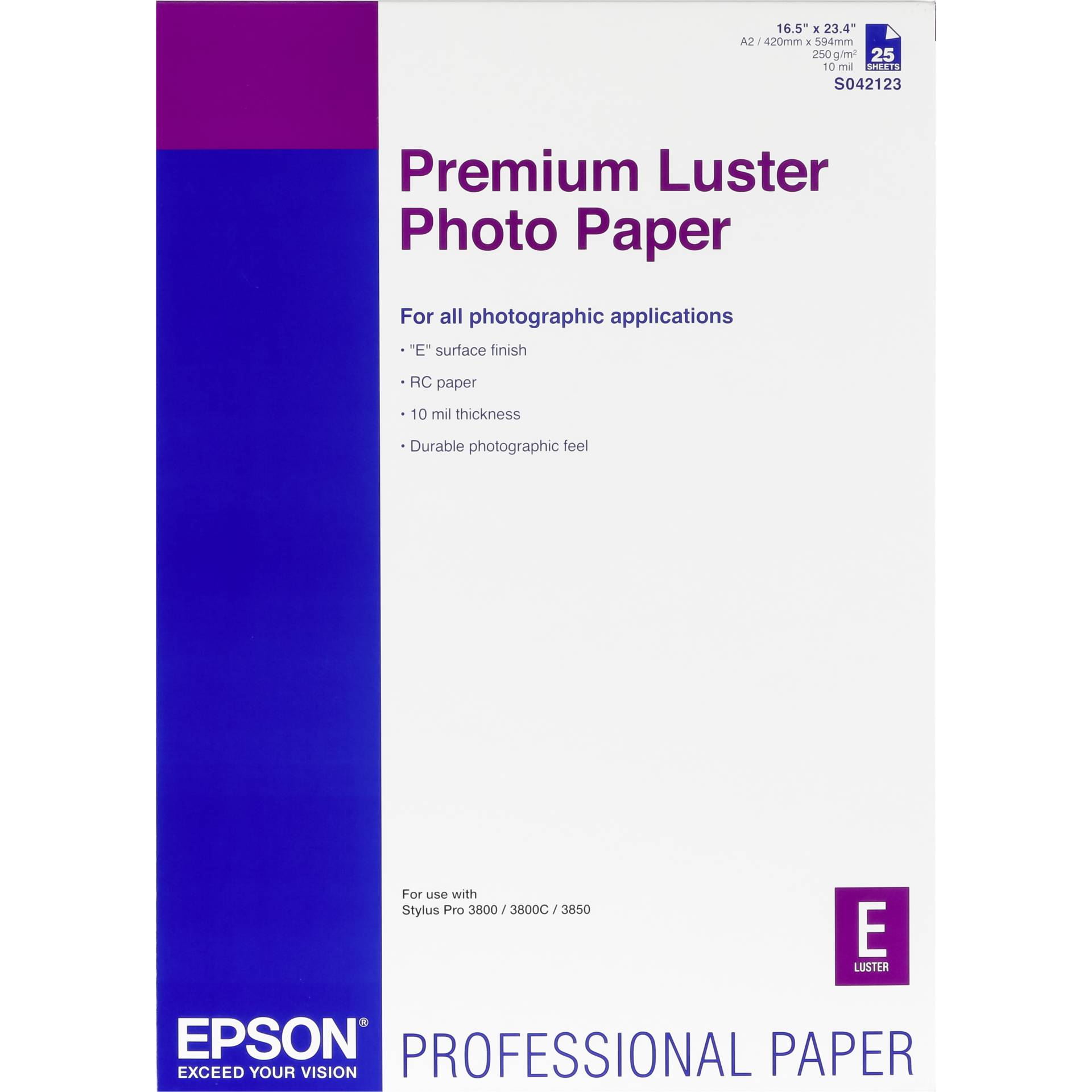 25 Blatt Epson S042123 Premium Fotopapier Luster, A2 