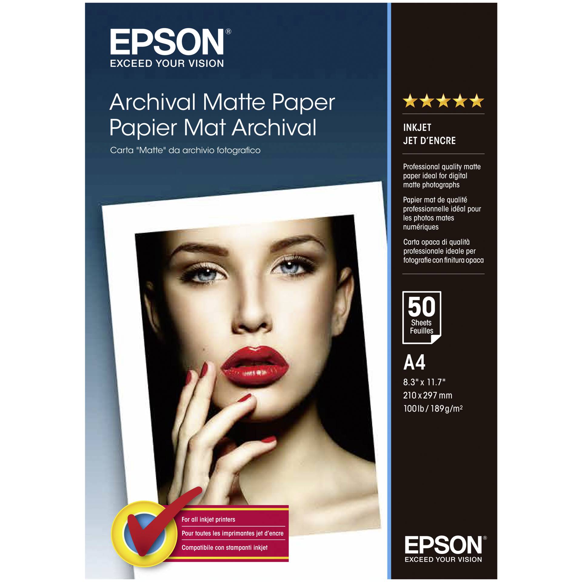 Epson S041342 Archival Matte Papier A4, 50 Blatt 