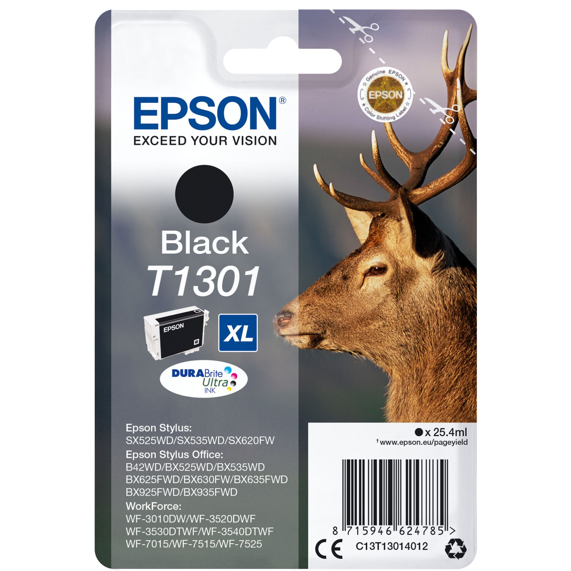 Epson T1301 Tinte 25.4ml schwarz 