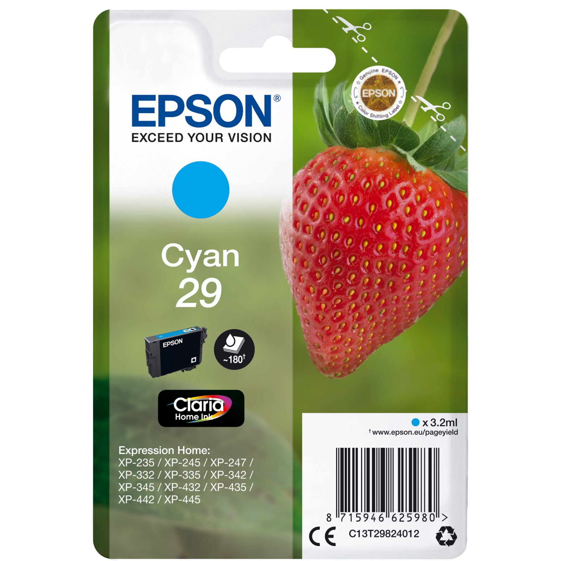 Epson Tinte 29 cyan, 3.2ml 