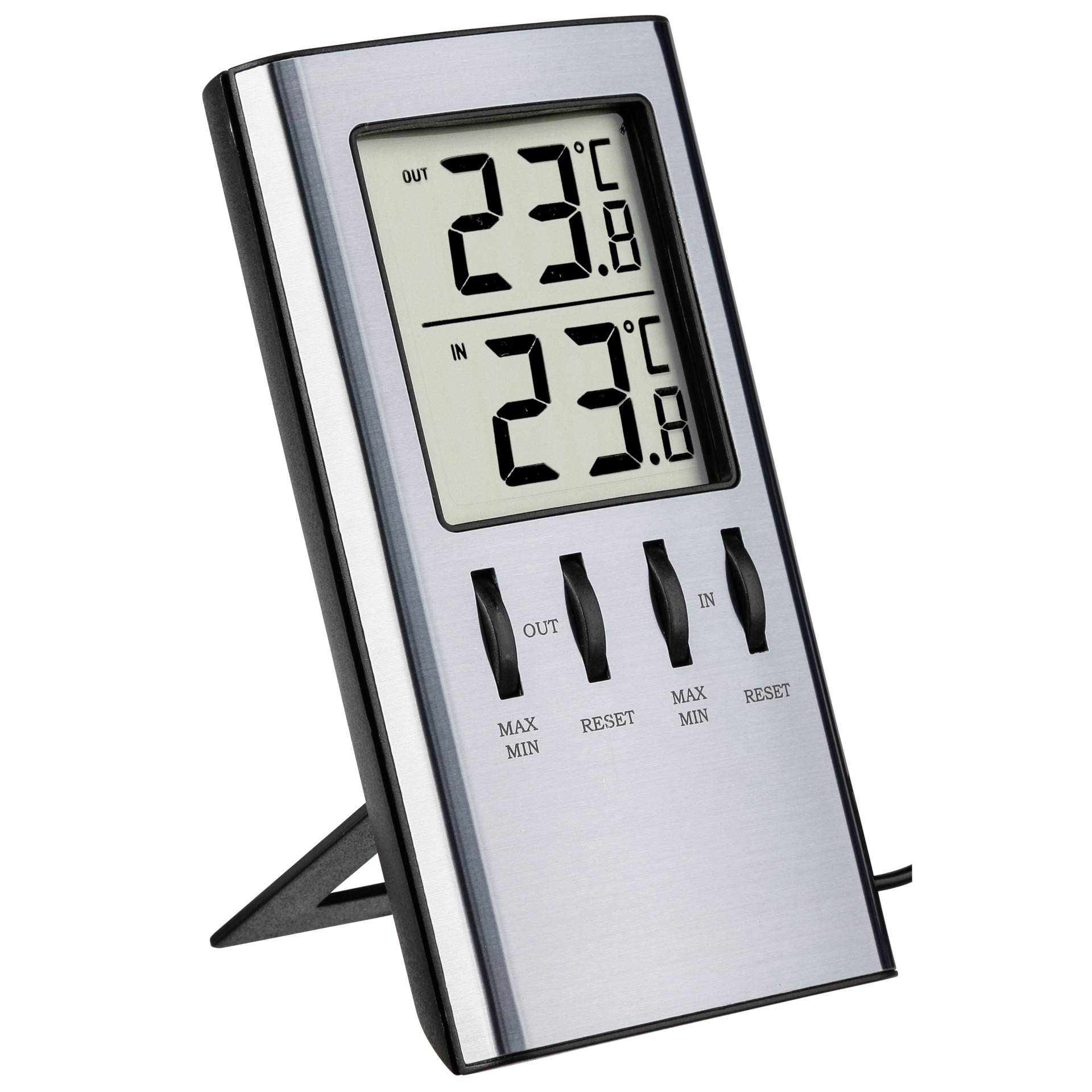 TFA-Dostmann 30.1027 Umgebungsthermometer Elektronisches Umgebungsthermometer Drinnen Silber