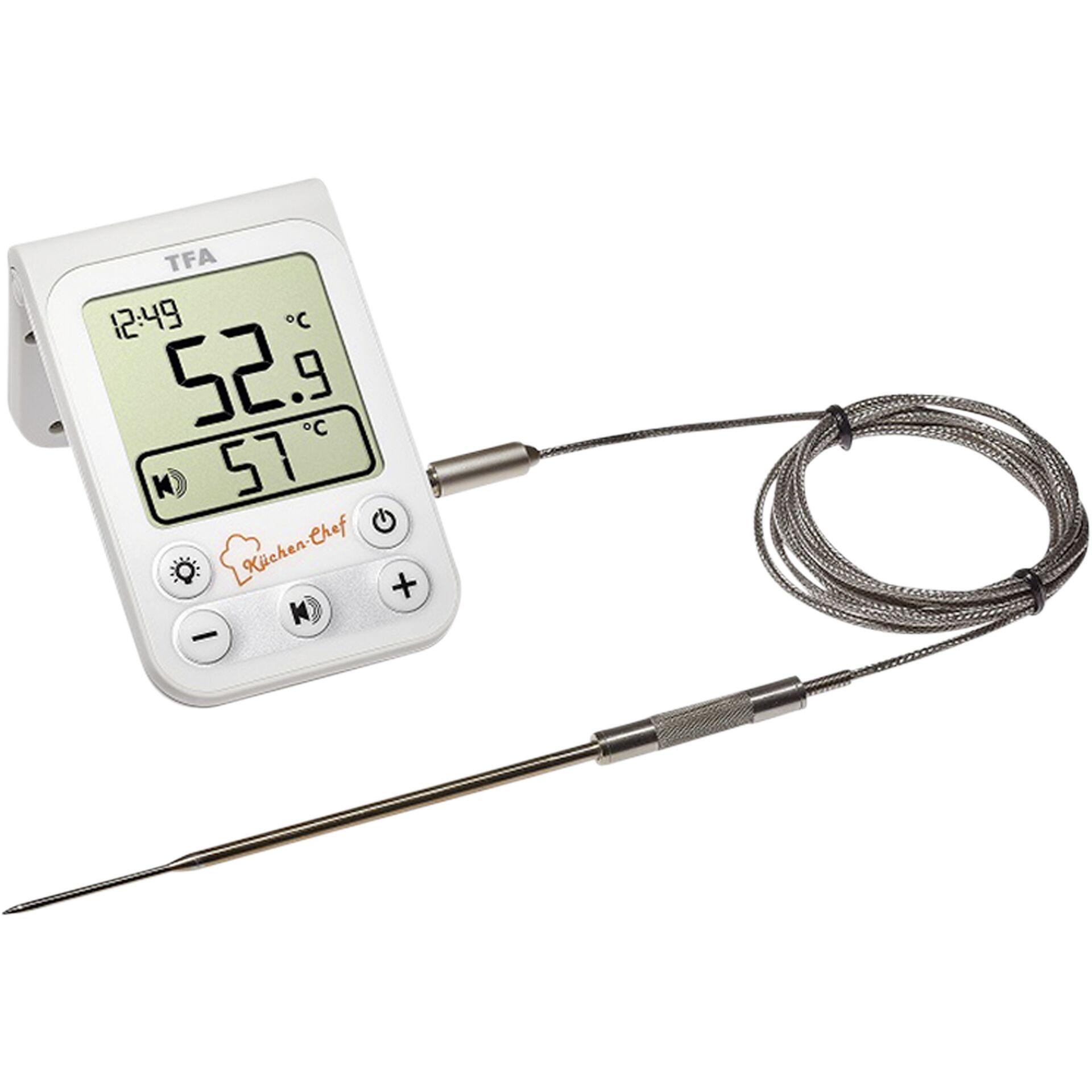 Digitales Grill-Bratenthermometer KÜCHEN-CHEF Grill-Ofenthermometer, mit Kabel, digital