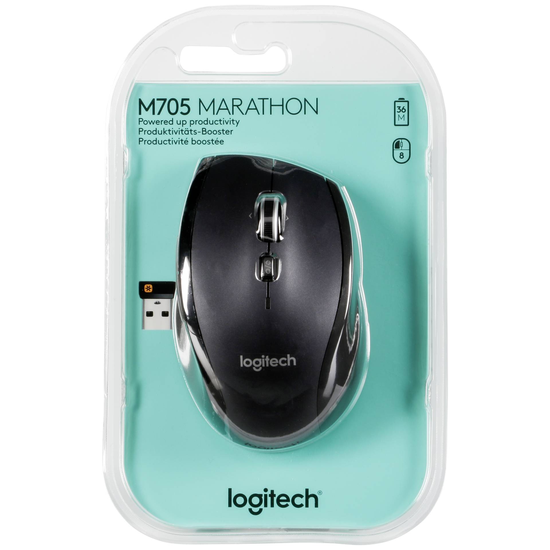 Logitech M705 Marathon Refresh, USB Maus 