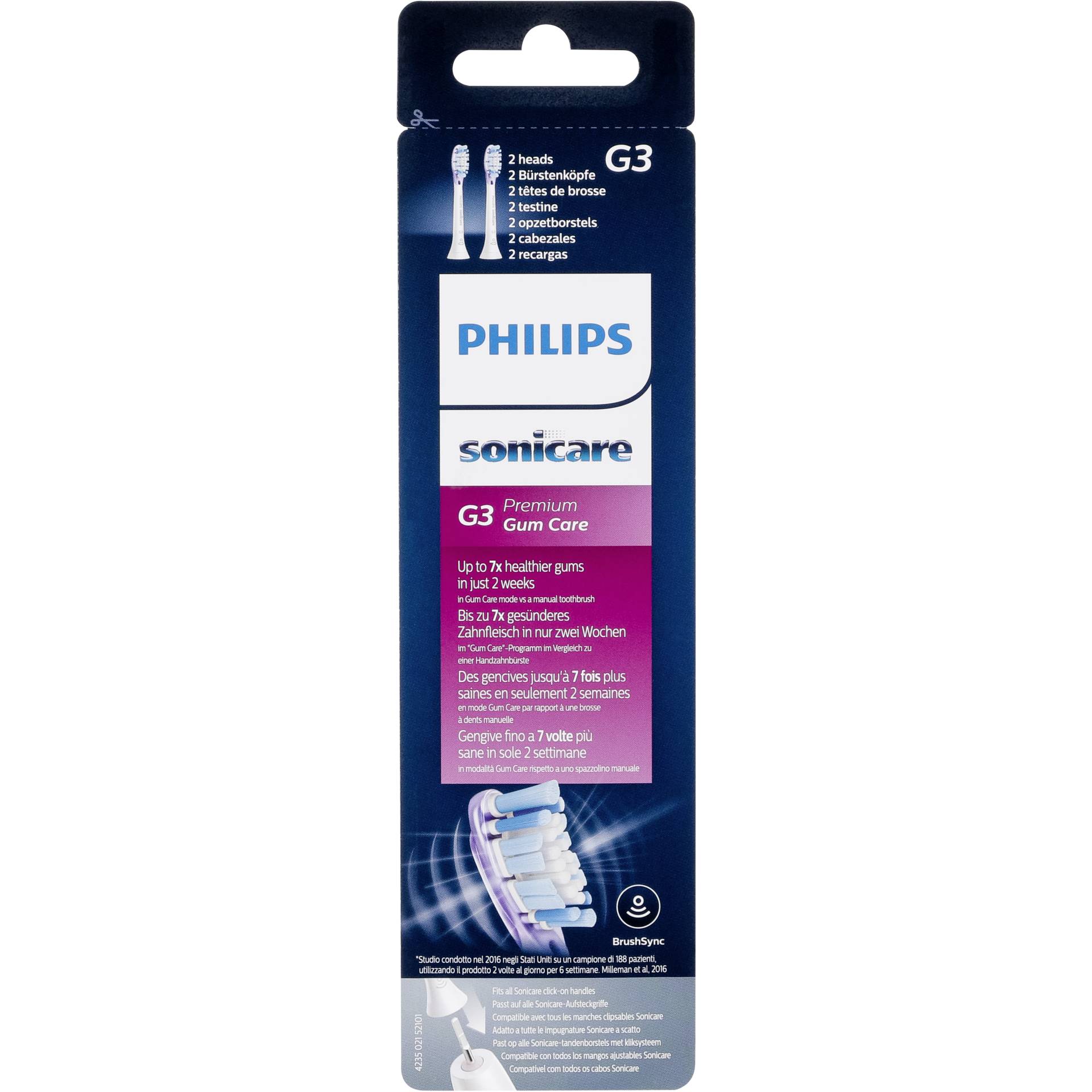 Philips HX9052/17 Sonicare G3 Premium Gum Care Ersatzbürsten 2er-Pack