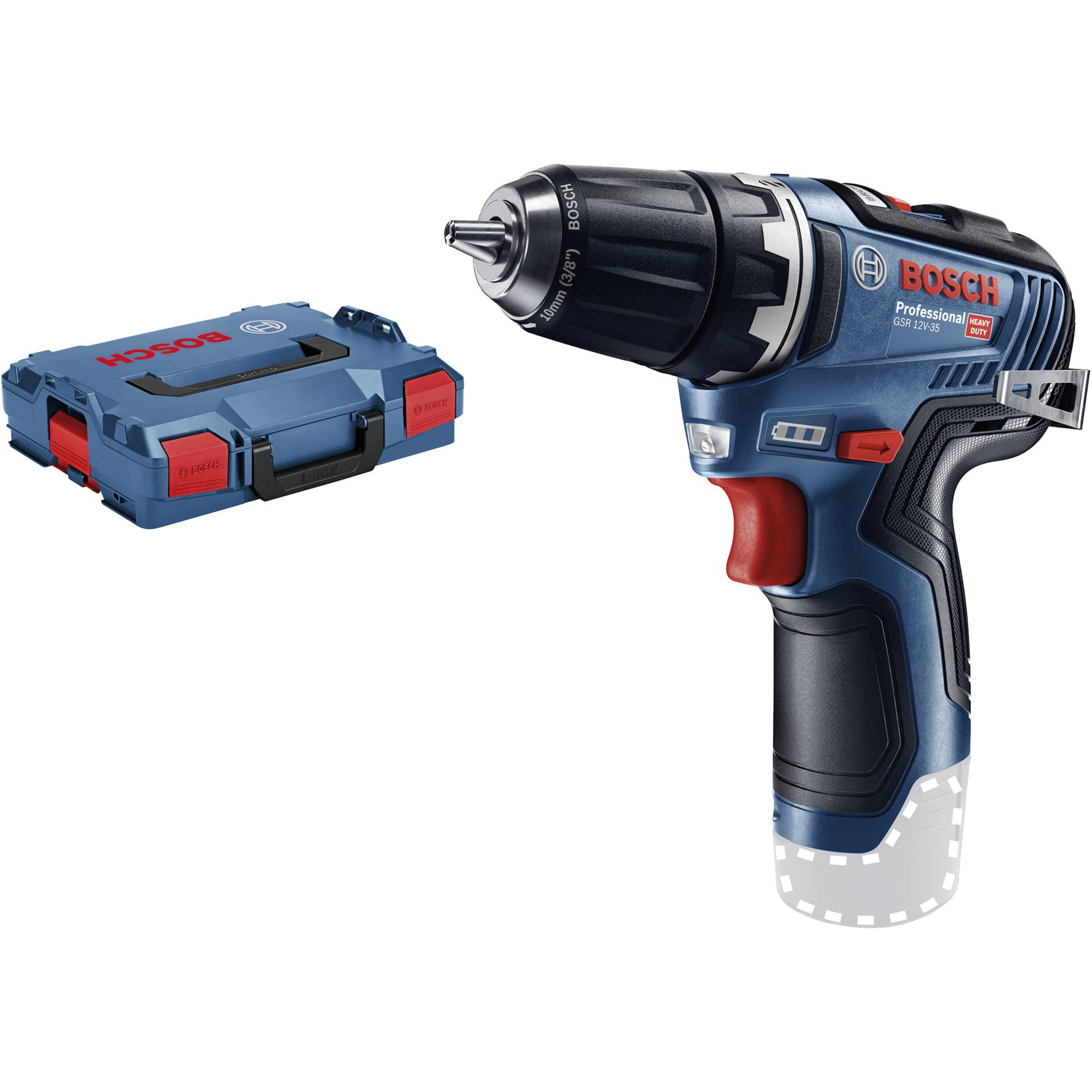 Bosch Professional GSR 12V-35 Akku-Bohrschrauber solo inkl. L-Boxx