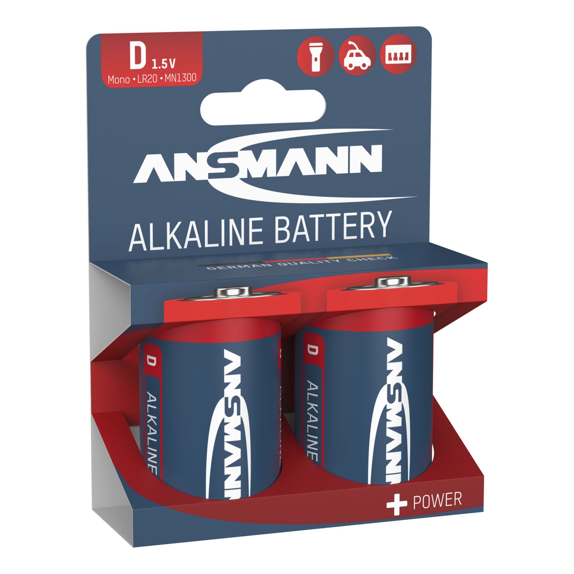 Ansmann Alkalinebatterie Mono D LR 20 2x Stück 