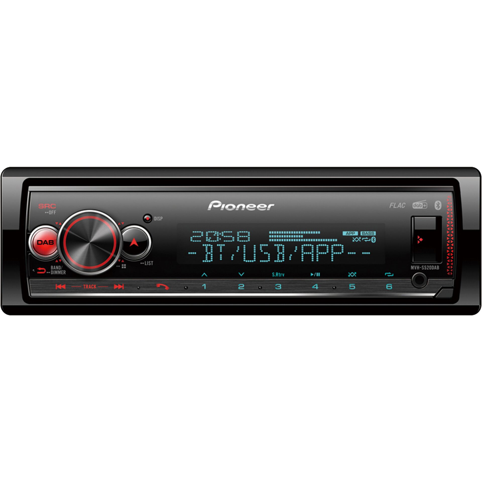 Pioneer MVH-S520DAB Auto Media-Receiver Schwarz 200 W Bluetooth