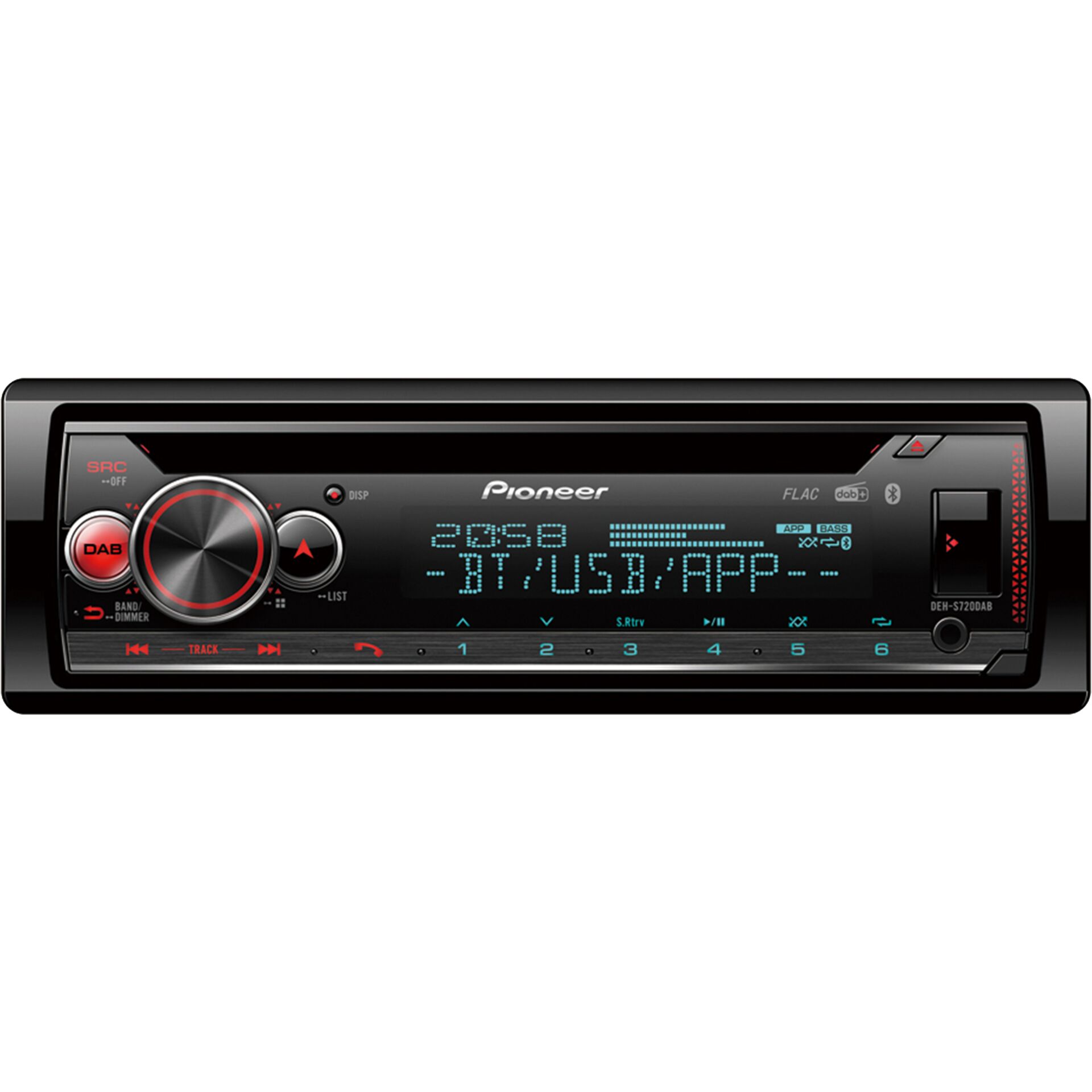 Pioneer DEH-S720DAB, 4x 50W Autoradio CD-R(W), USB, BT, App, UKW, MW, LW, DAB, DAB+