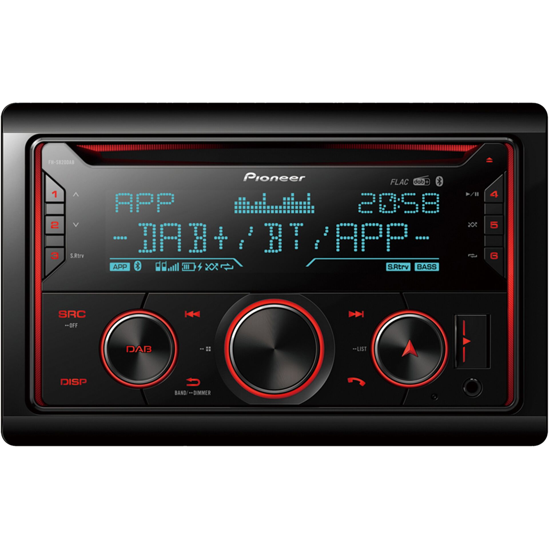 Pioneer FH-S820DAB Auto Media-Receiver Schwarz 200 W Bluetooth