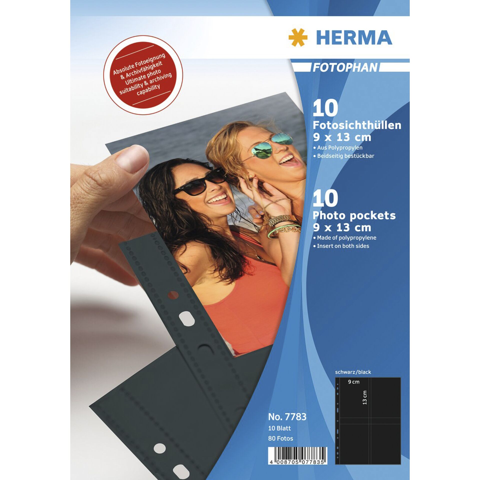 Herma fotophan  9x13 hoch 10 Blatt schwarz            7783