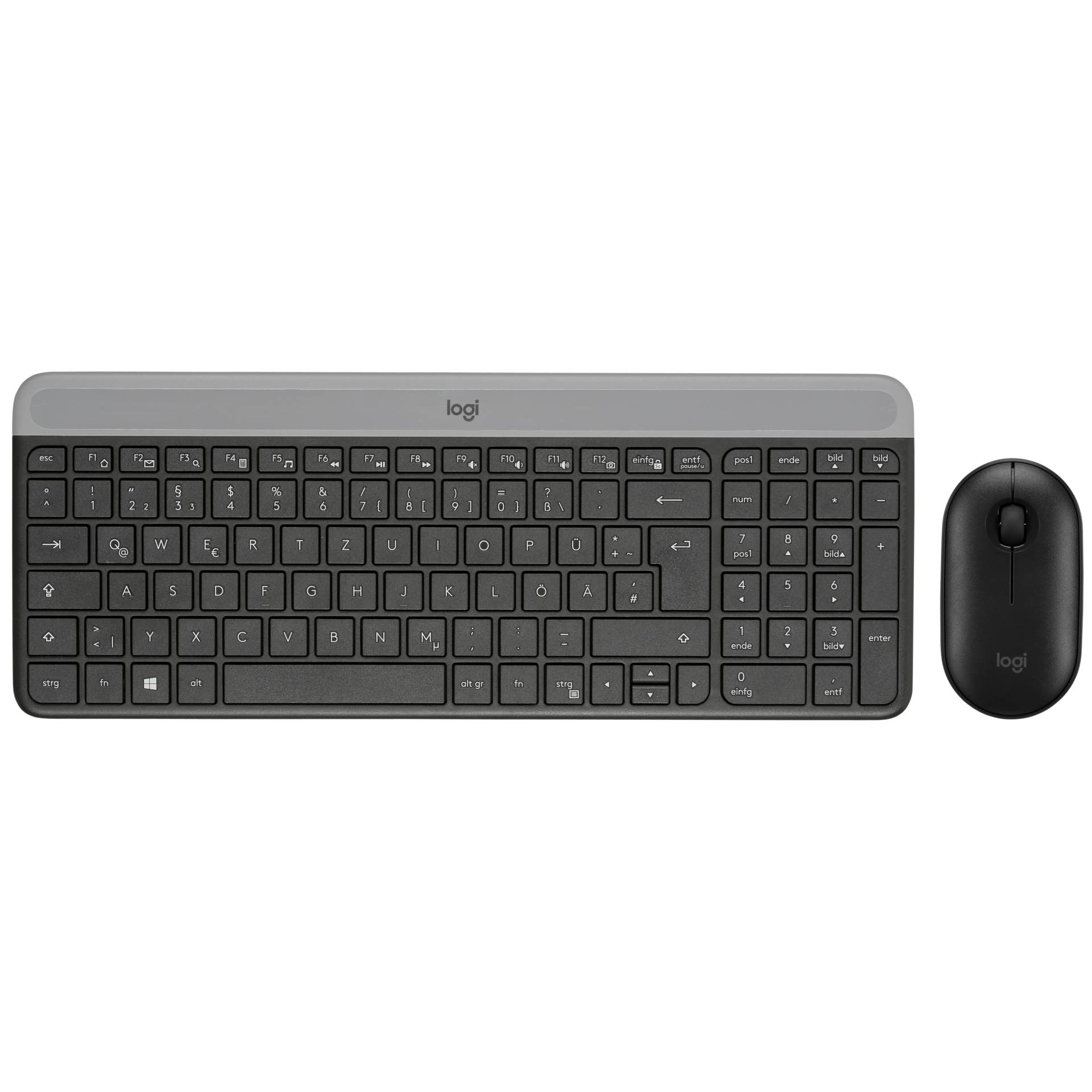 Logitech MK470 Slim Wireless Keyboard and Mouse Combo grau, Layout: DE, Tastatur