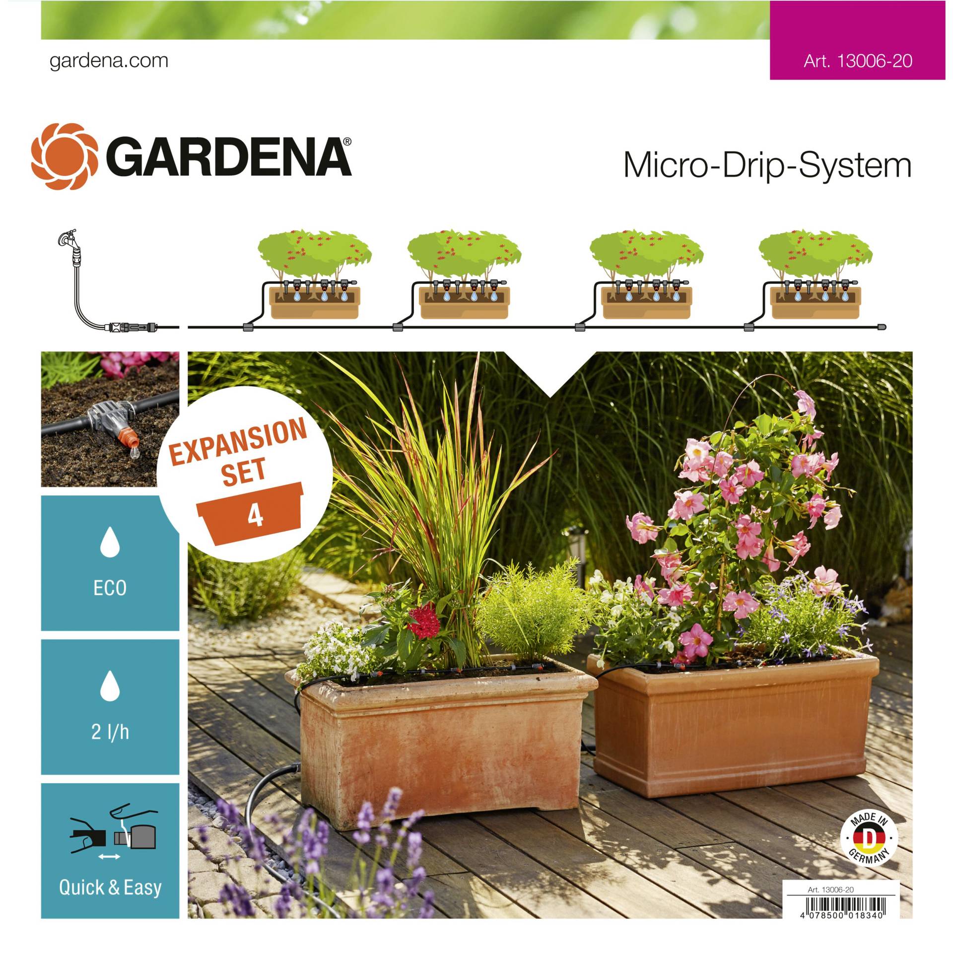 Gardena Micro-Drip-System Planztöpfe Erweiterungs-Set 