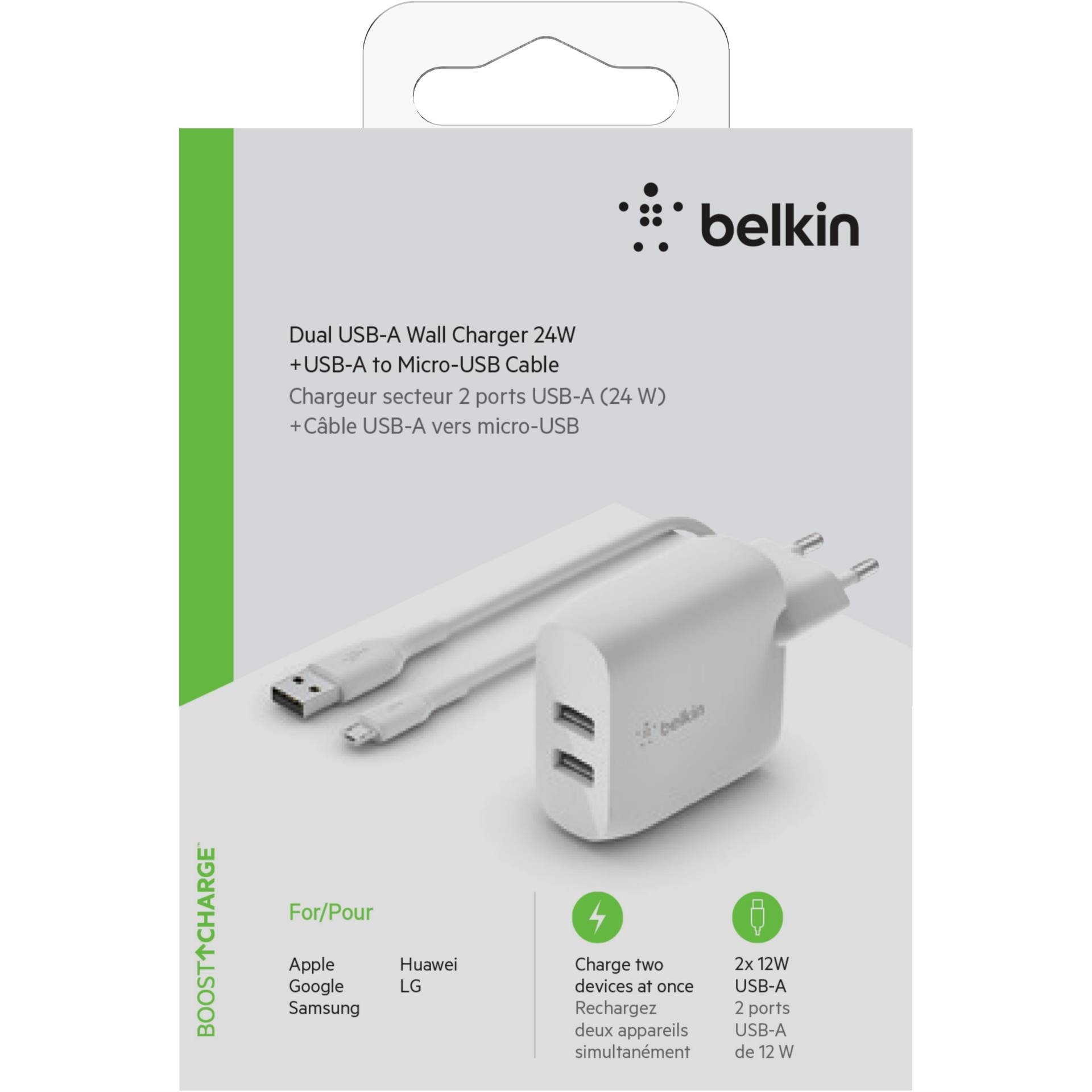 Belkin WCE002VF1MWH Ladegerät für Mobilgeräte Universal Weiß AC Drinnen