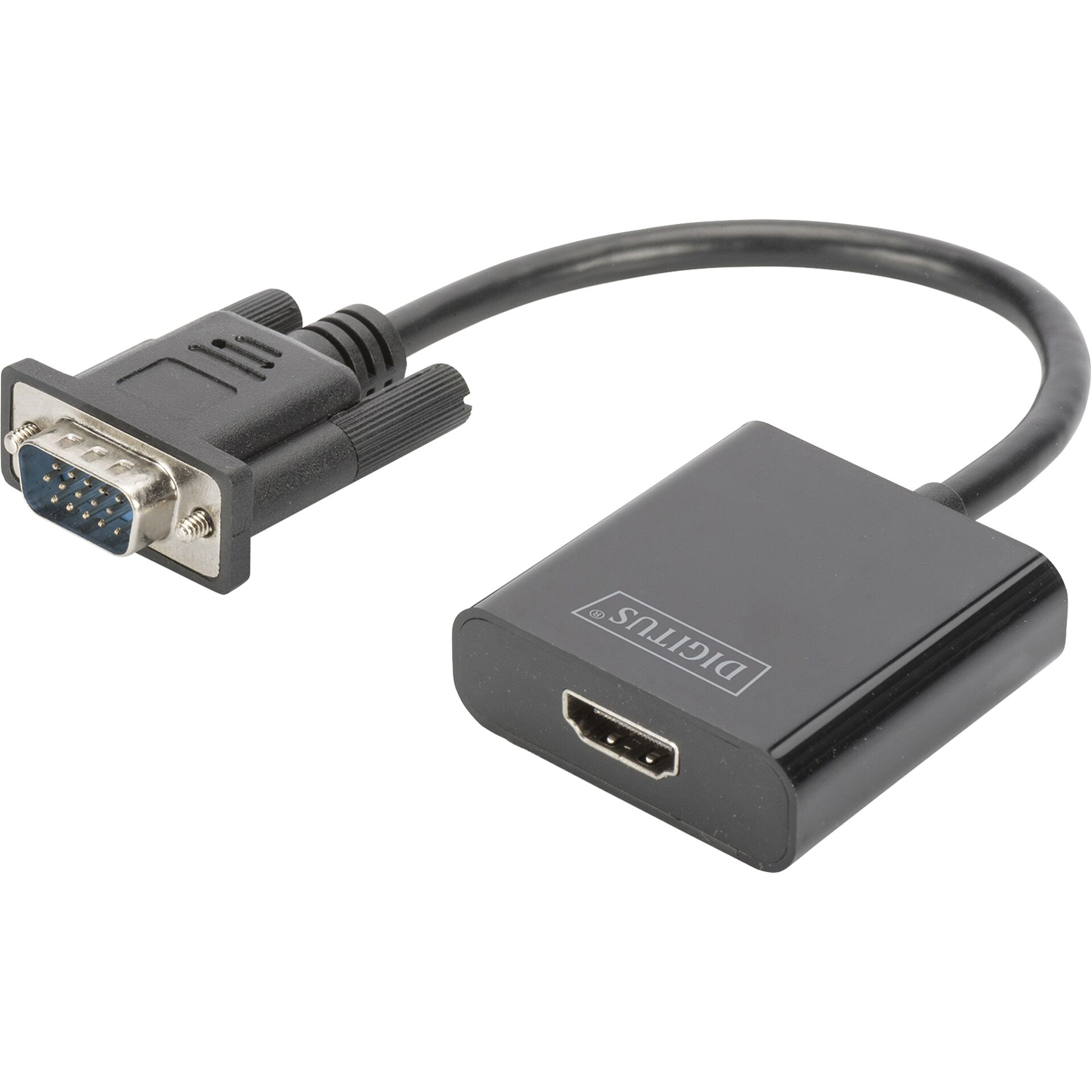 0,15m Digitus VGA (D-Sub) to HDMI Konverter + Audio (3,5mm), Full HD (1080p)