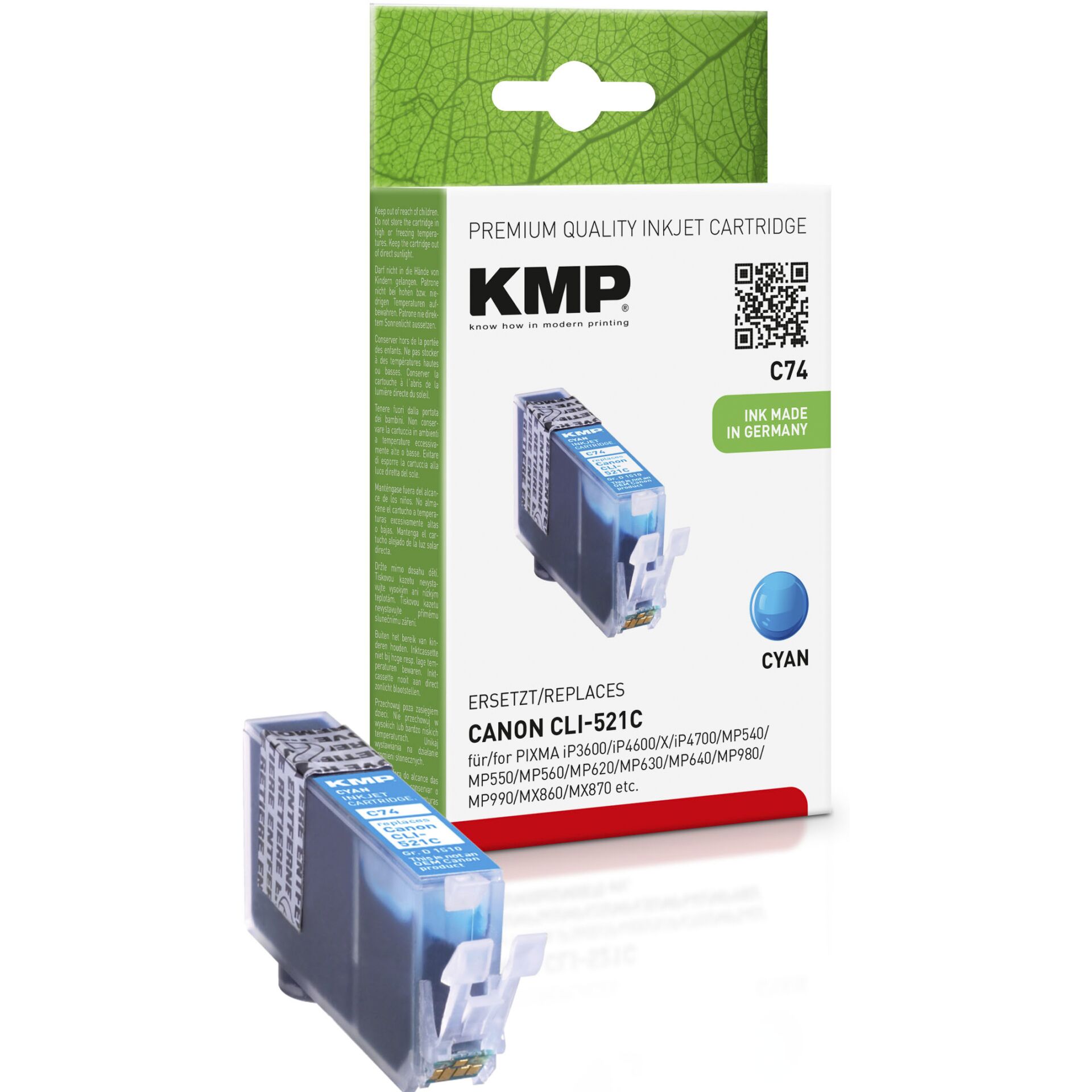 KMP C74 kompatibel zu Canon CLI-521C cyan 