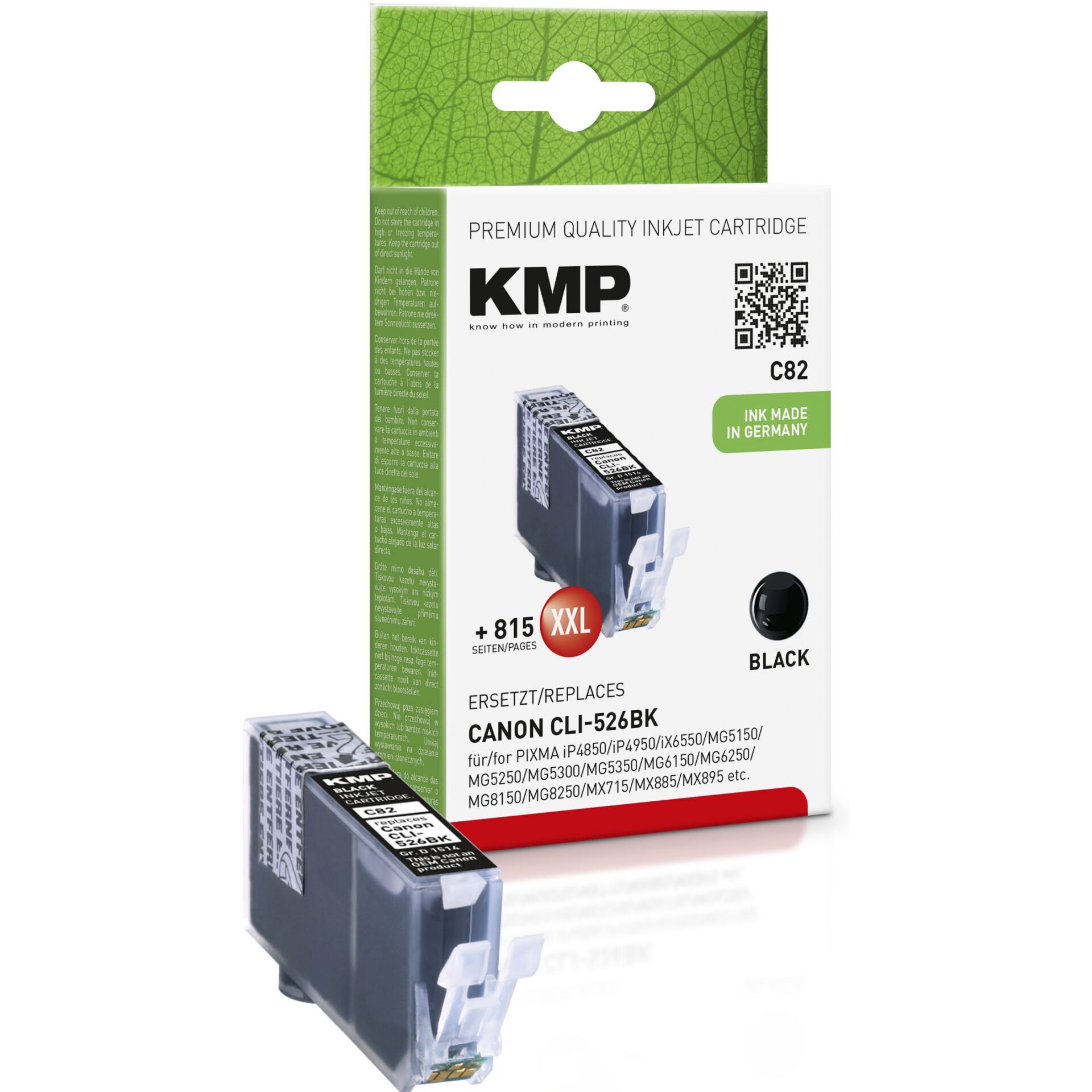 KMP C82 kompatibel zu Canon CLI526BK schwarz 