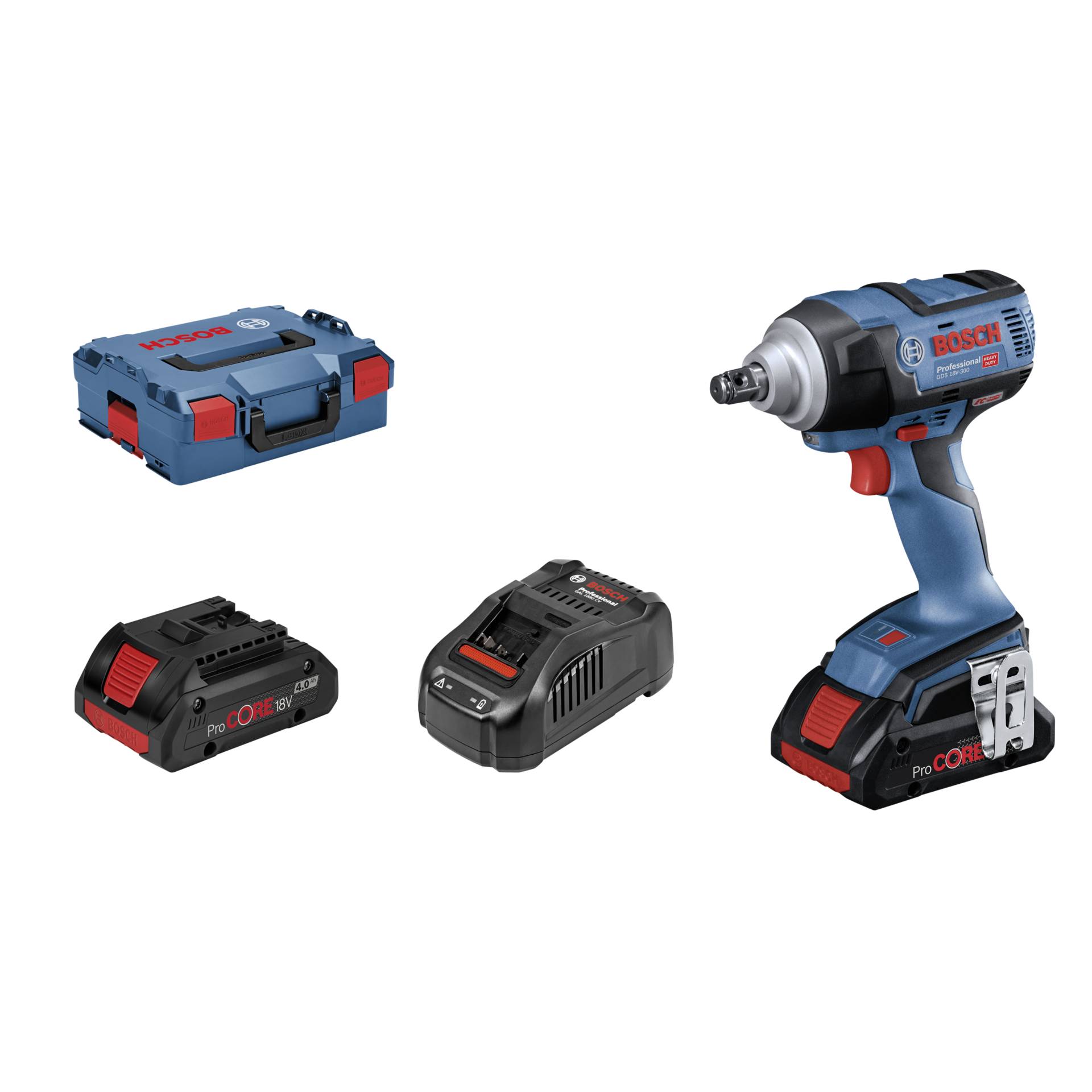 Bosch Professional GDS 18V-300 Akku-Schlagschrauber inkl. L-Boxx + 2 Akkus 4.0Ah