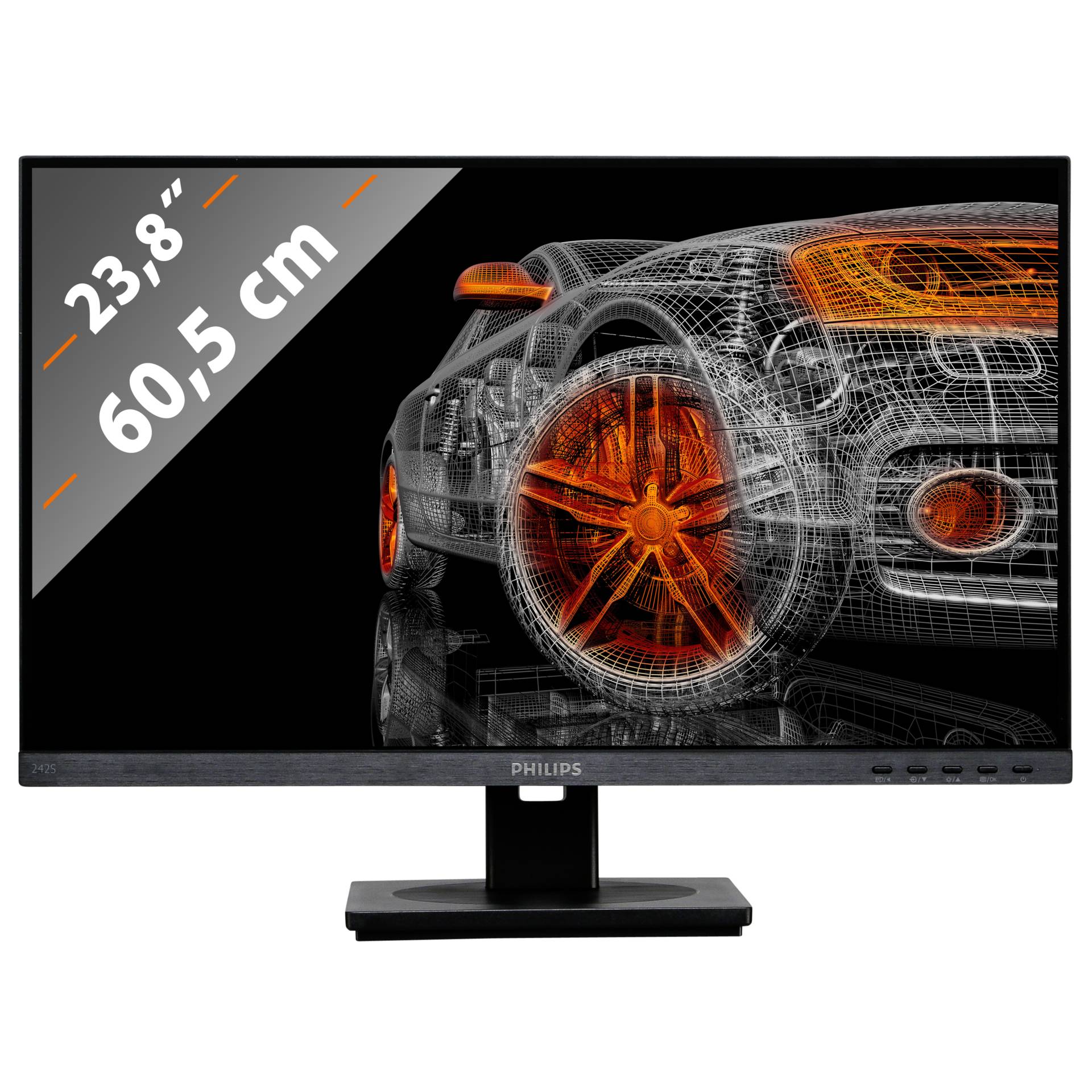 23.8 Zoll Philips S-line 242S1AE, 60.5cm TFT, 4ms (GtG), 1x VGA, 1x HDMI 1.4, 1x DisplayPort 1.2