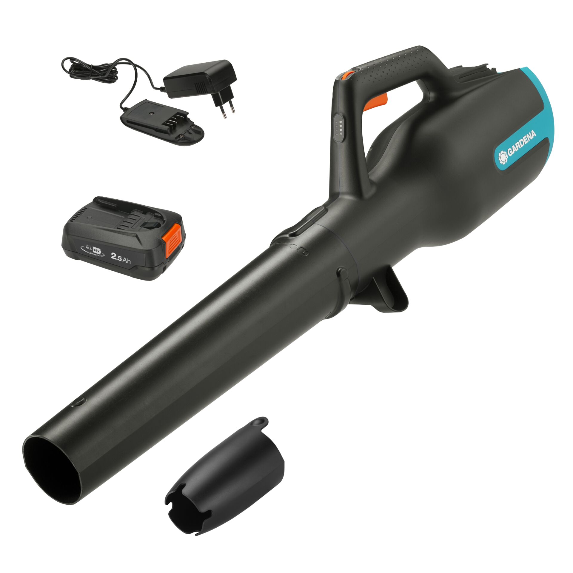 Gardena PowerJet 18V P4A Akku-Laubbläser Schwarz, Blau, Orange 19 V Lithium-Ion (Li-Ion)