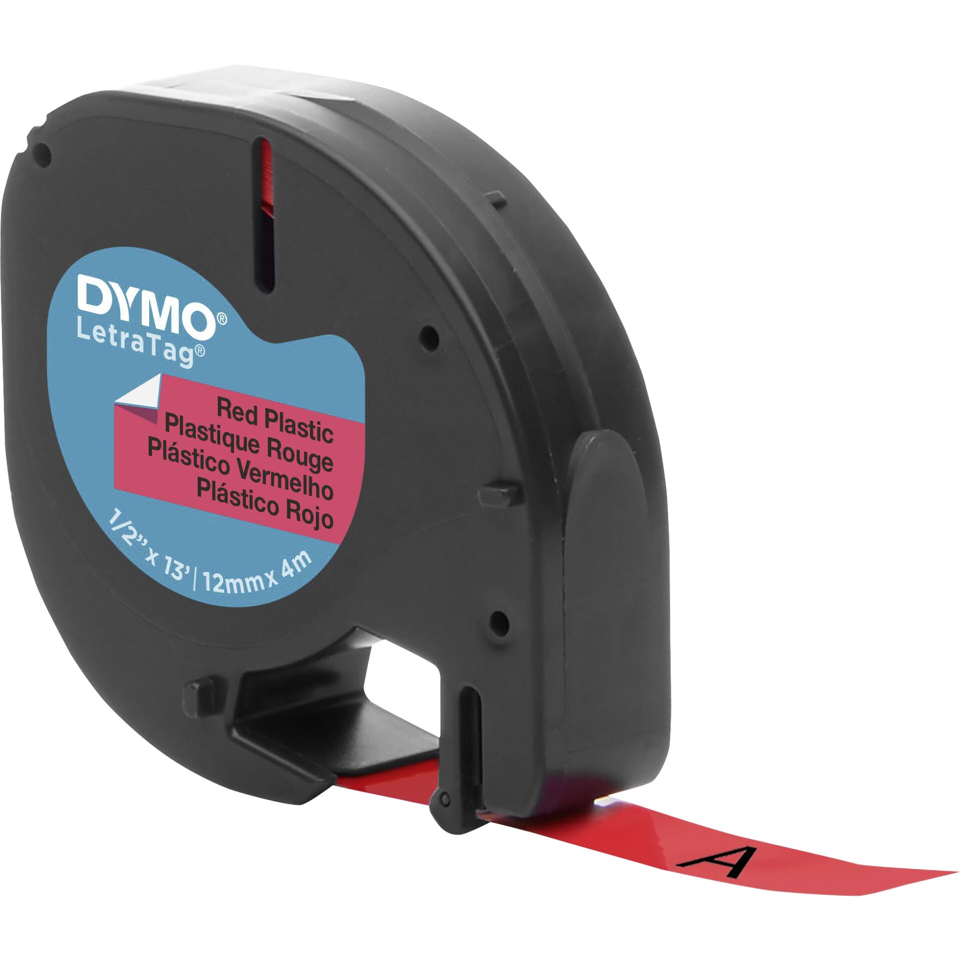 Dymo Letratag Band Plastik rot 12 mm x 4 m