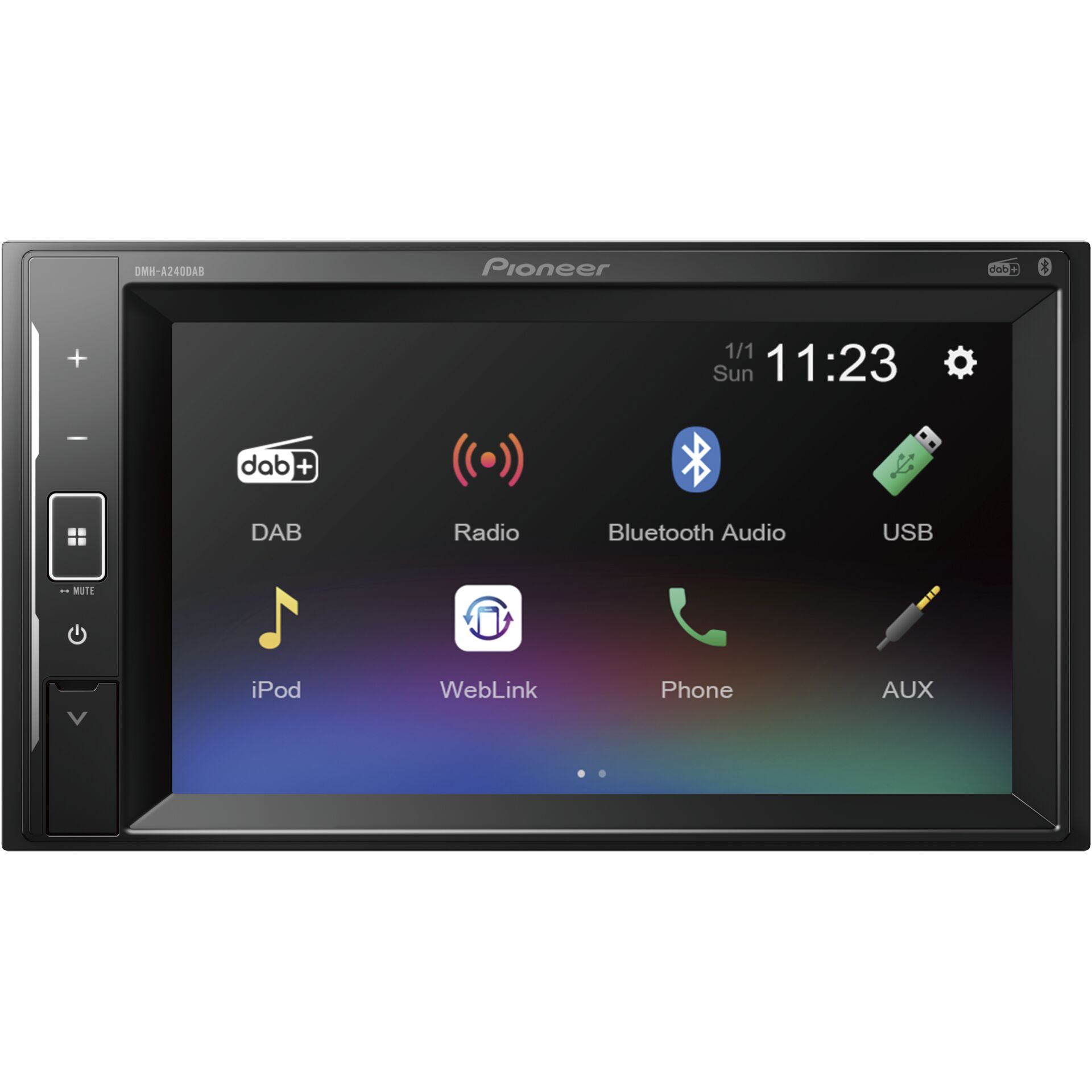 Pioneer DMH-A240DAB Schwarz 200 W Bluetooth