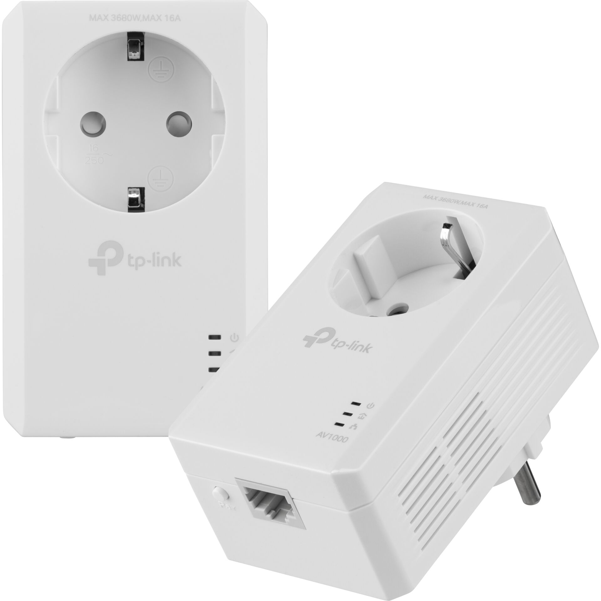 TP-Link Powerline AV1000 Passthrough Starter Kit, HomePlug AV2, RJ-45, 2er-Pack