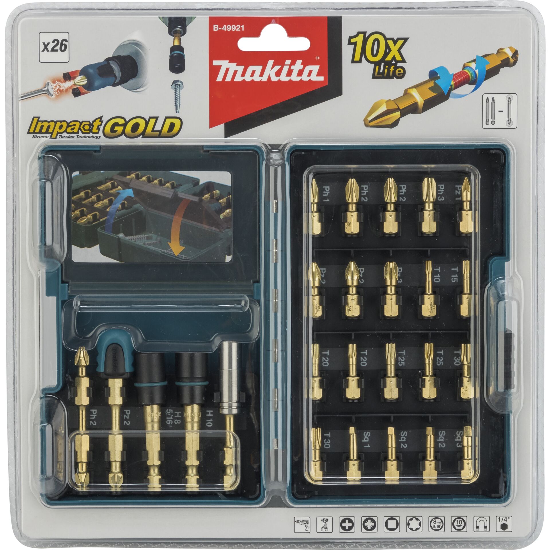 Makita Torsion Bit-Set 26-tlg. B-49921