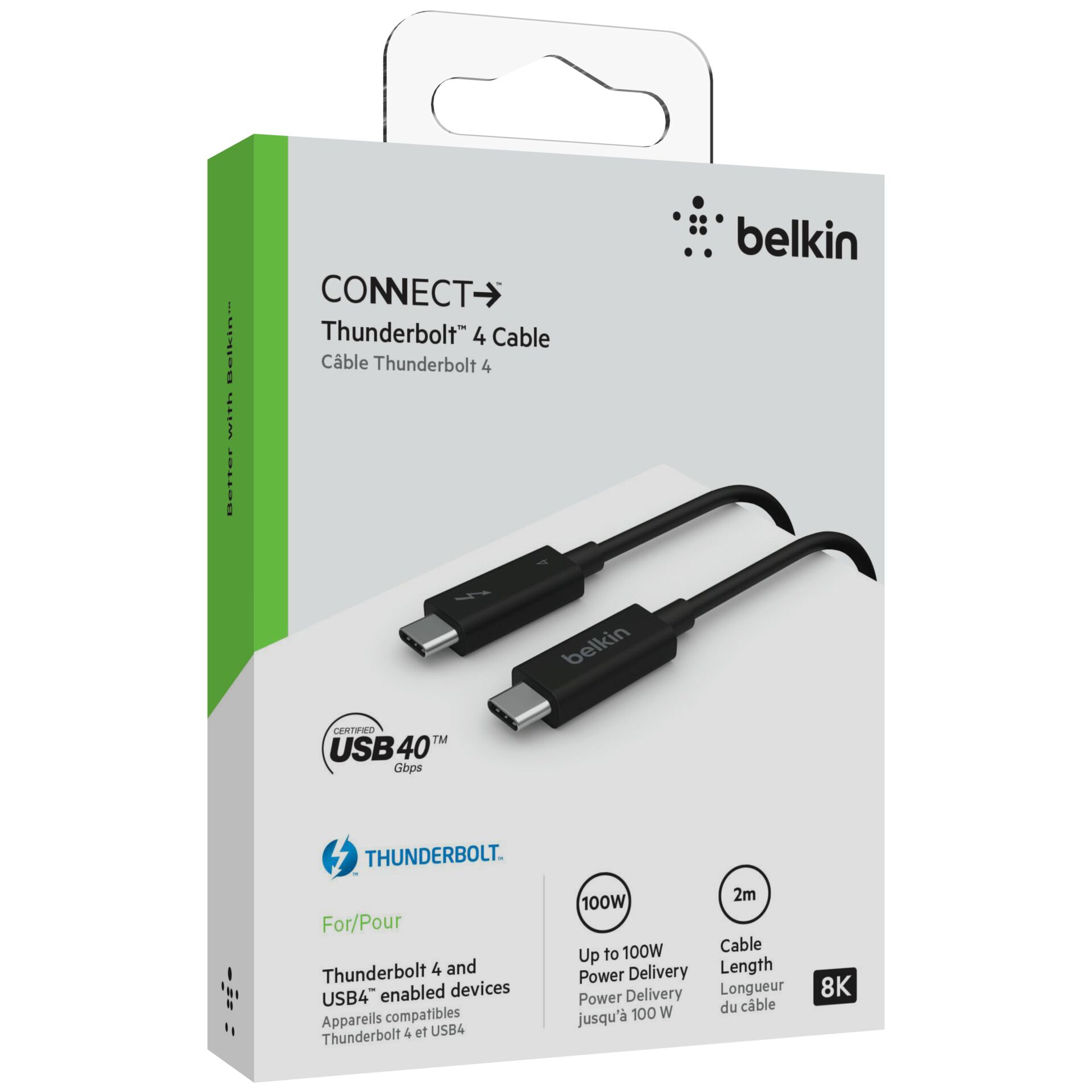 Belkin INZ002bt2MBK 2 m 40 Gbit/s Schwarz