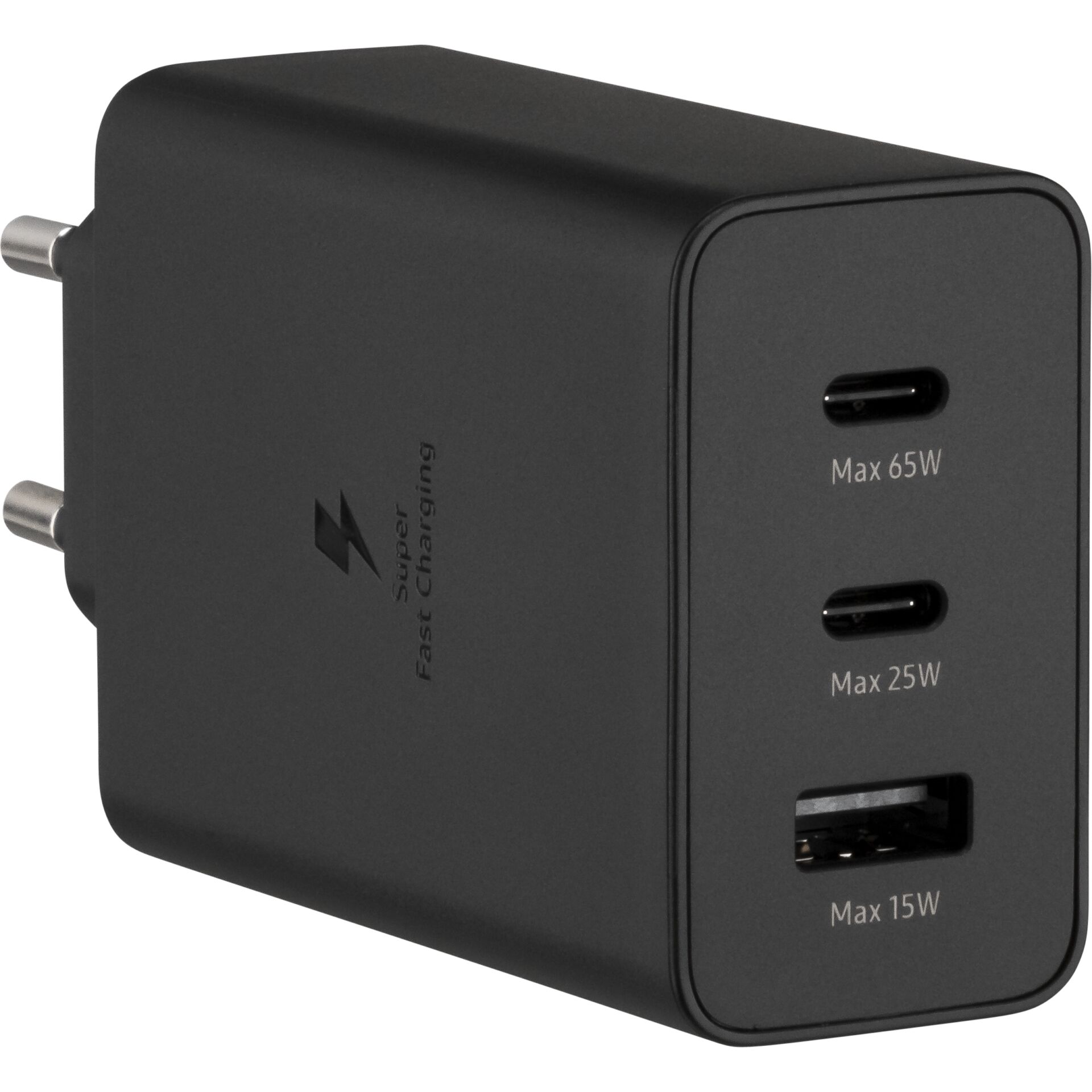 Samsung Power Adapter Trio (65W Schnellladefunktion) ohne Kabel schwarz