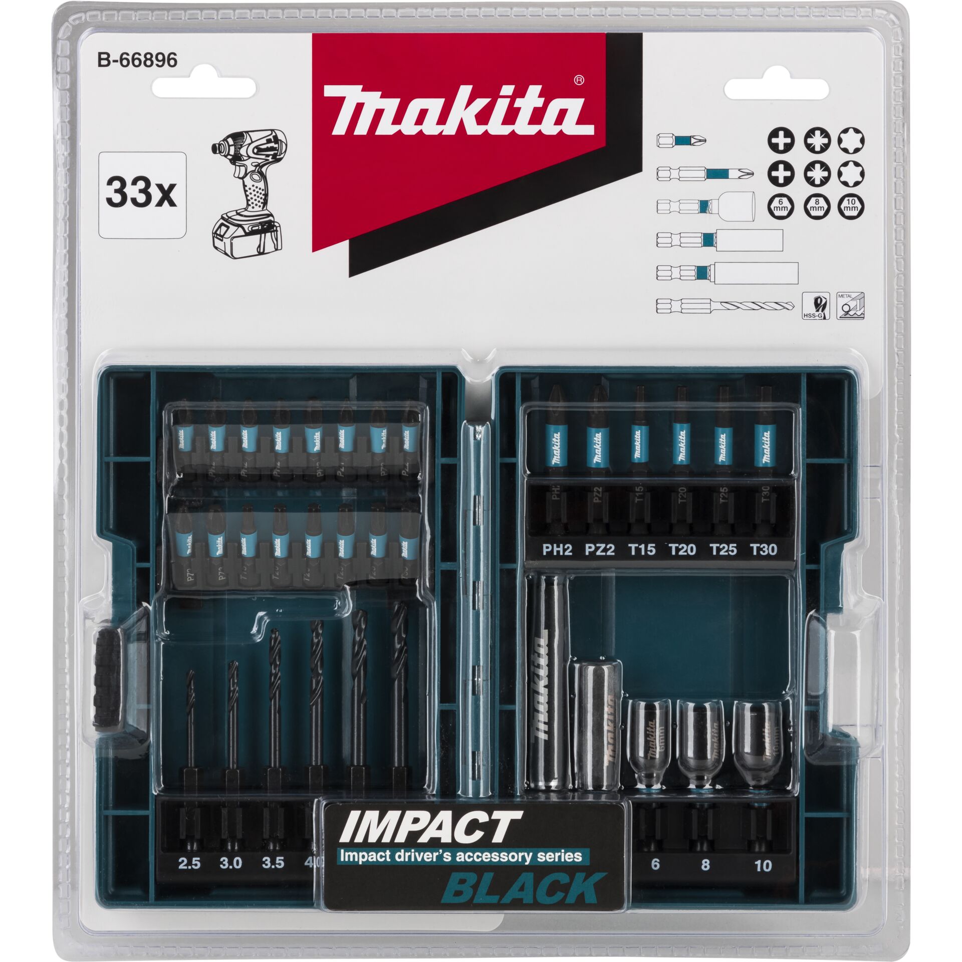 Makita Impact Black Bohrer-/Bitset, 33-tlg. 