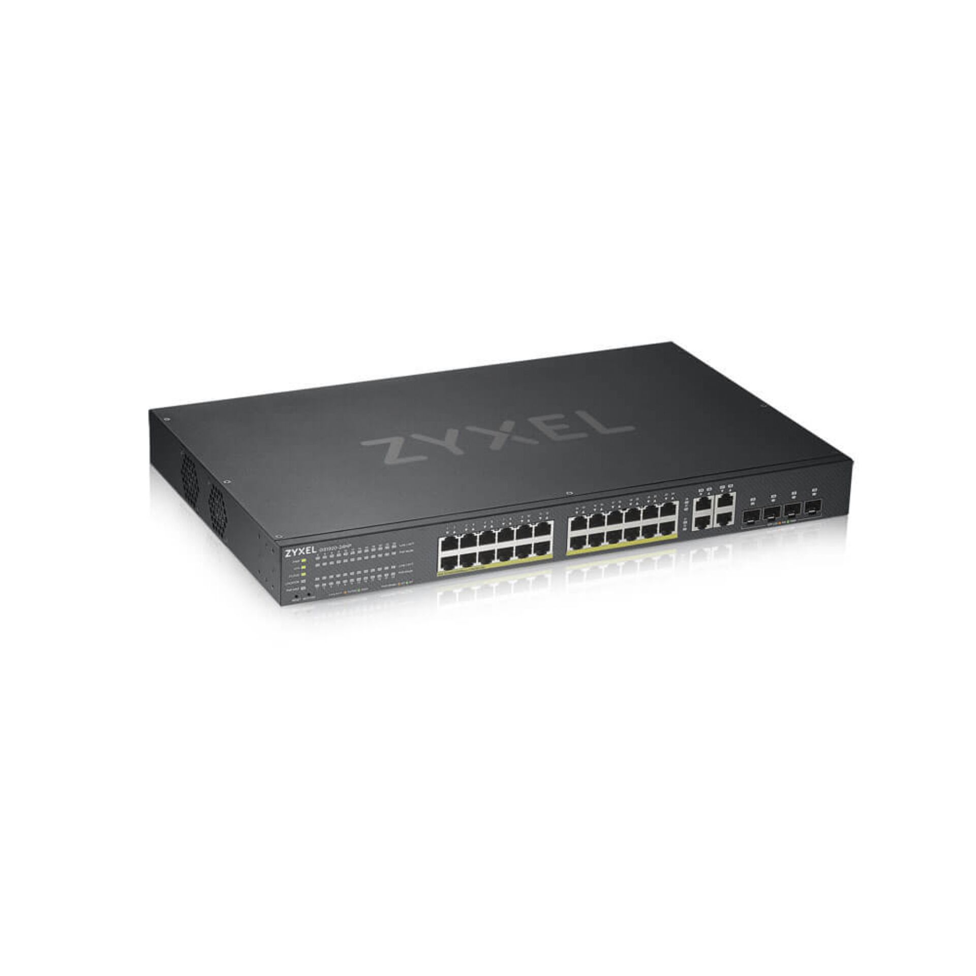 ZyXEL GS1920 Rackmount Gigabit Smart Switch, 24x RJ-45, 4x RJ-45/SFP, PoE+, V2, Backplane: 56Gb/s, Metallgehäuse