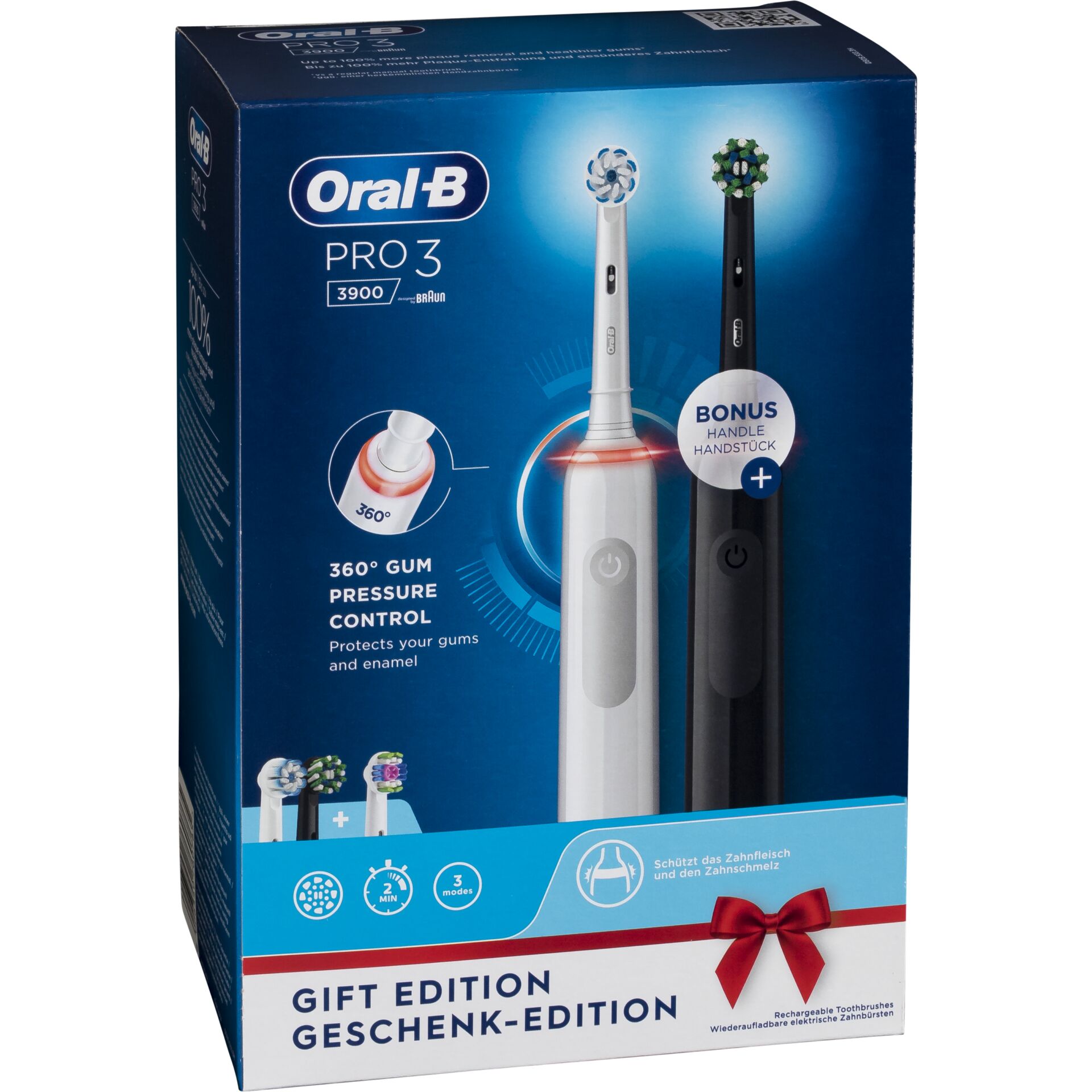 Oral-B Pro 3 3900 JAS22 schwarz/weiß + 2. Handstück 