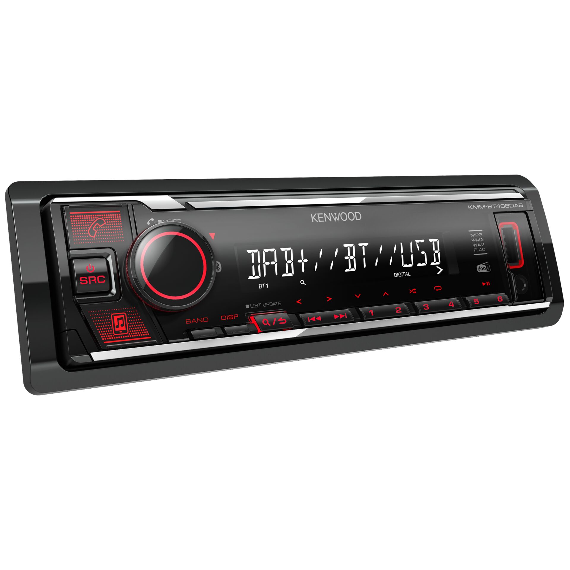 Kenwood KMM-BT408DAB, 4x 22W RMS, 50W max USB/ Bluetooth 4.2