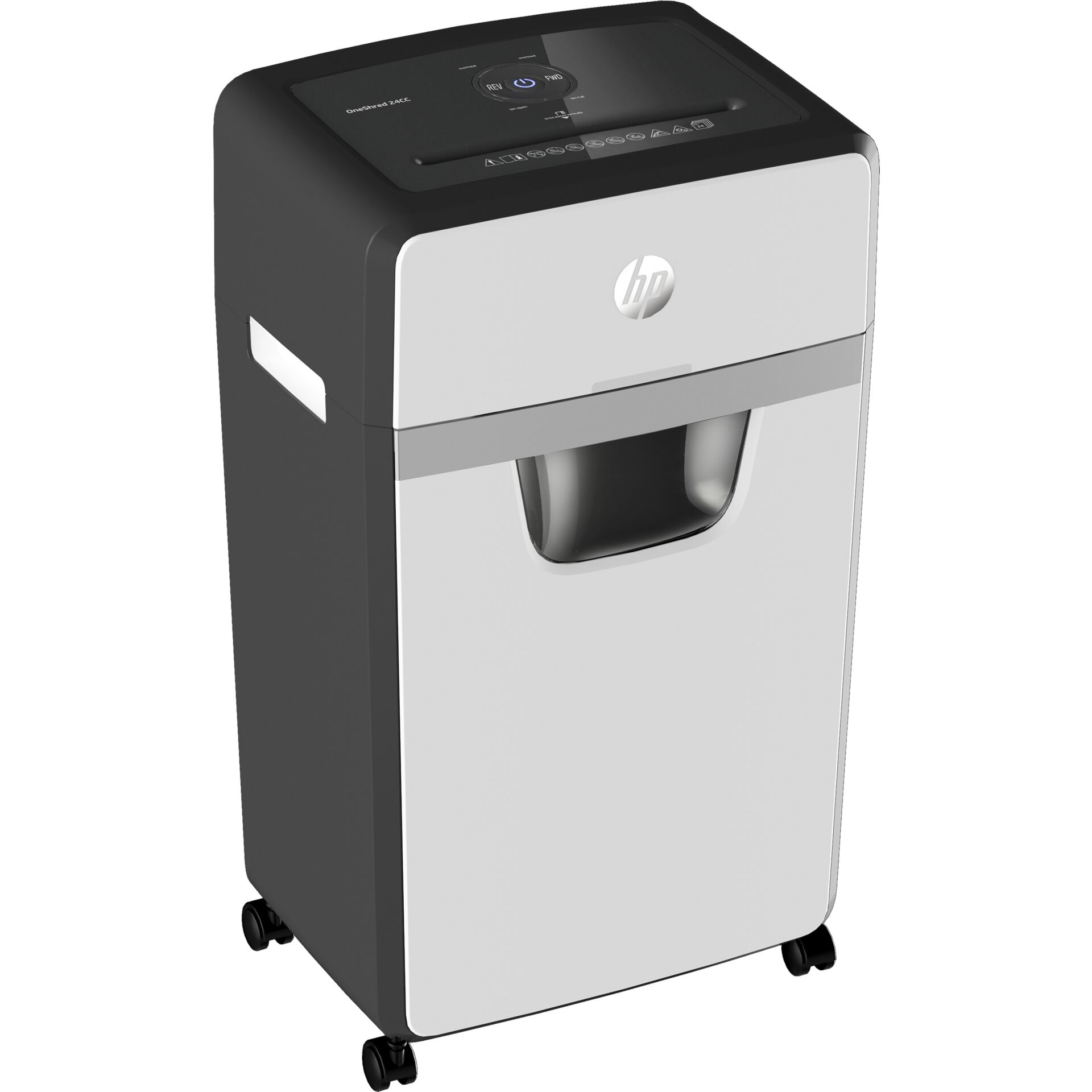 HP OneShred 24CC Aktenvernichter Partikelschnitt-Zerkleinerung 65 dB 22 cm Weiß, Schwarz