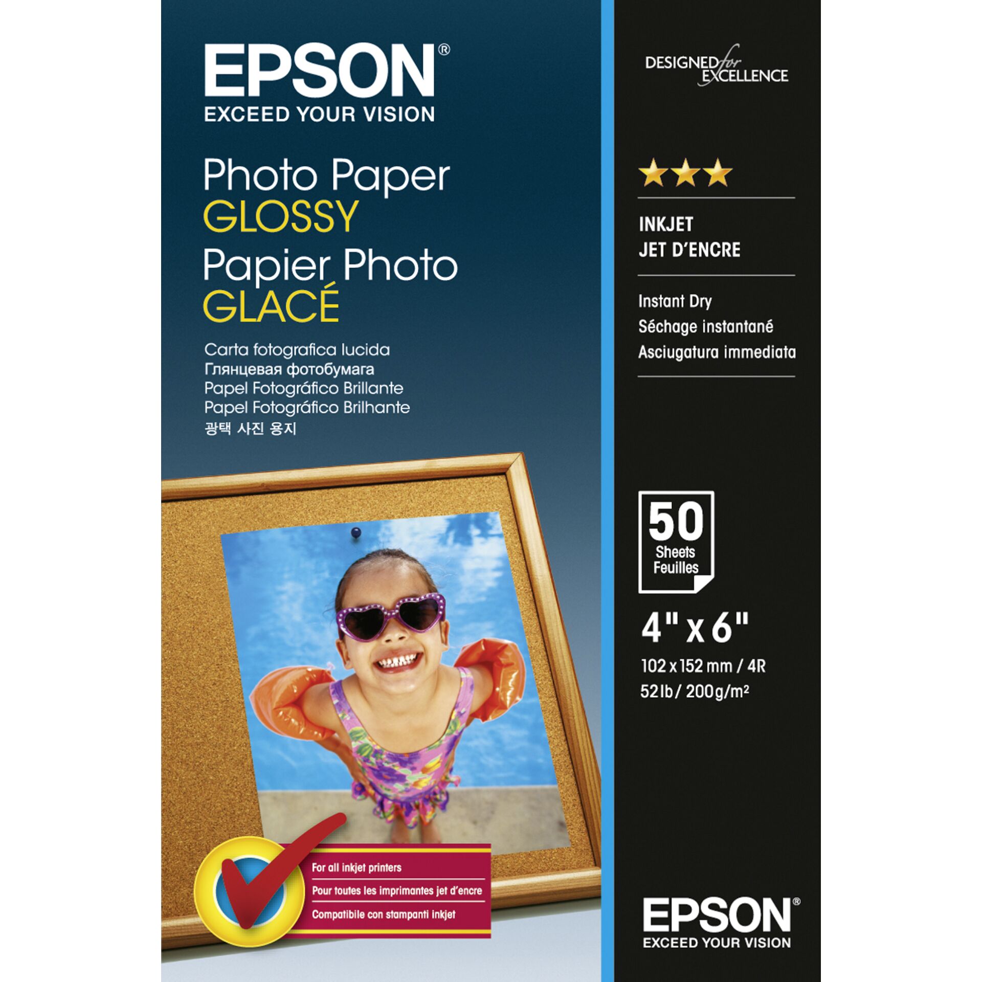 50 Blatt Epson C13S042547 Fotopapier glänzend A4 