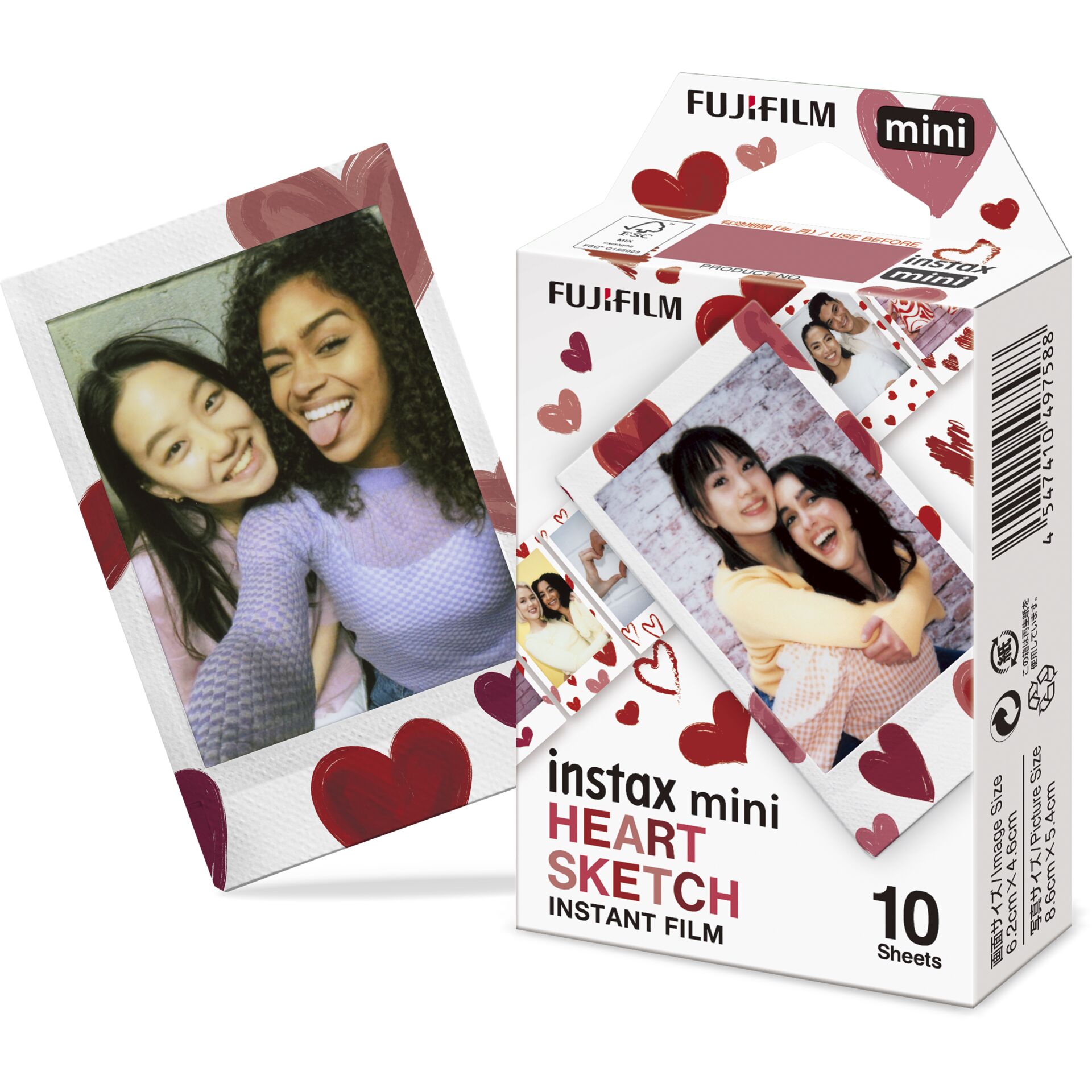 Fujifilm INSTAX MINI FILM HEART (10) Sofortbildfilm 10 Stück(e) 54 x 86 mm