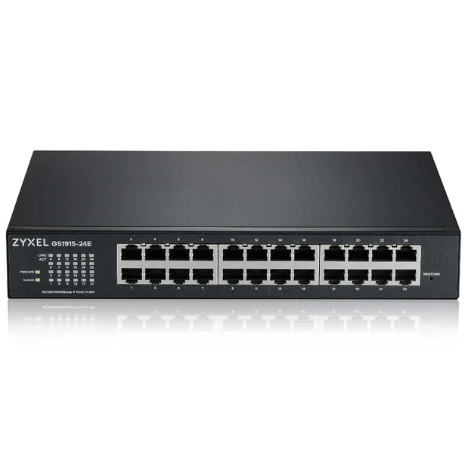 ZyXEL GS1915 Desktop Gigabit Smart Switch, 24x RJ-45, Backplane: 48Gb/s, lüfterlos, Metallgehäuse