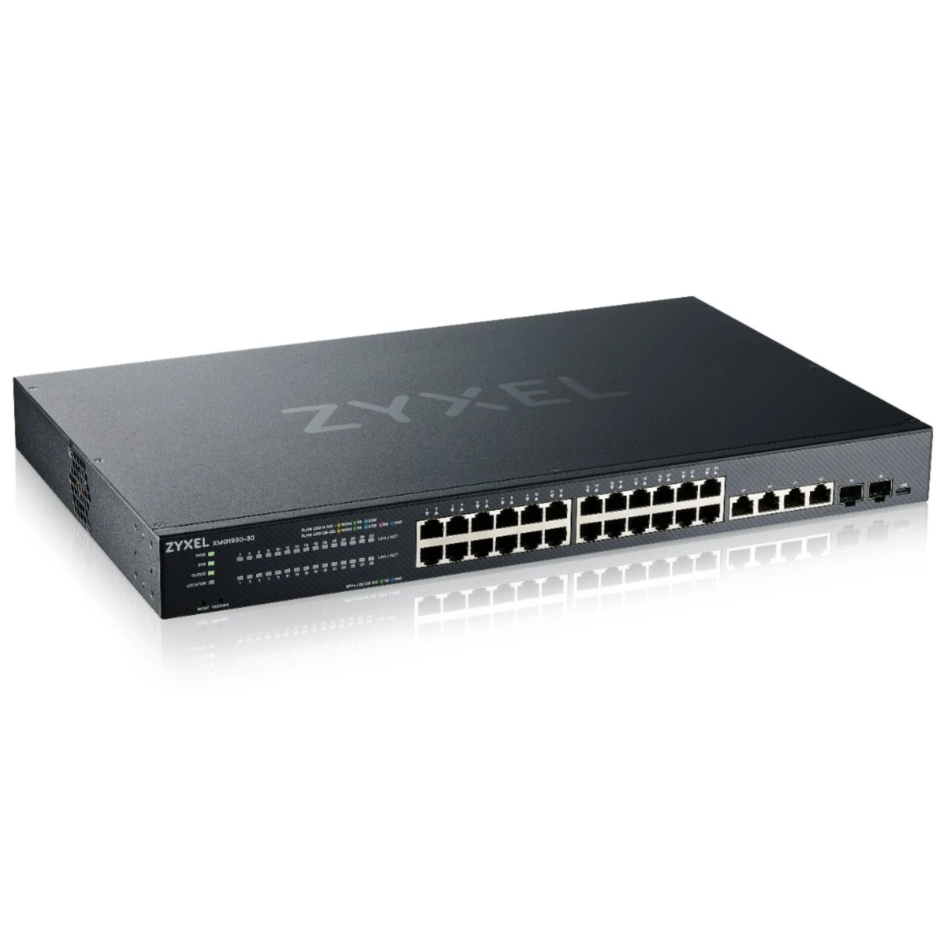 ZyXEL XMG1930 Rackmount 2.5G Smart Gigabit Switch, 28x RJ-45, 2x SFP+, Backplane: 240Gb/s, Metallgehäuse