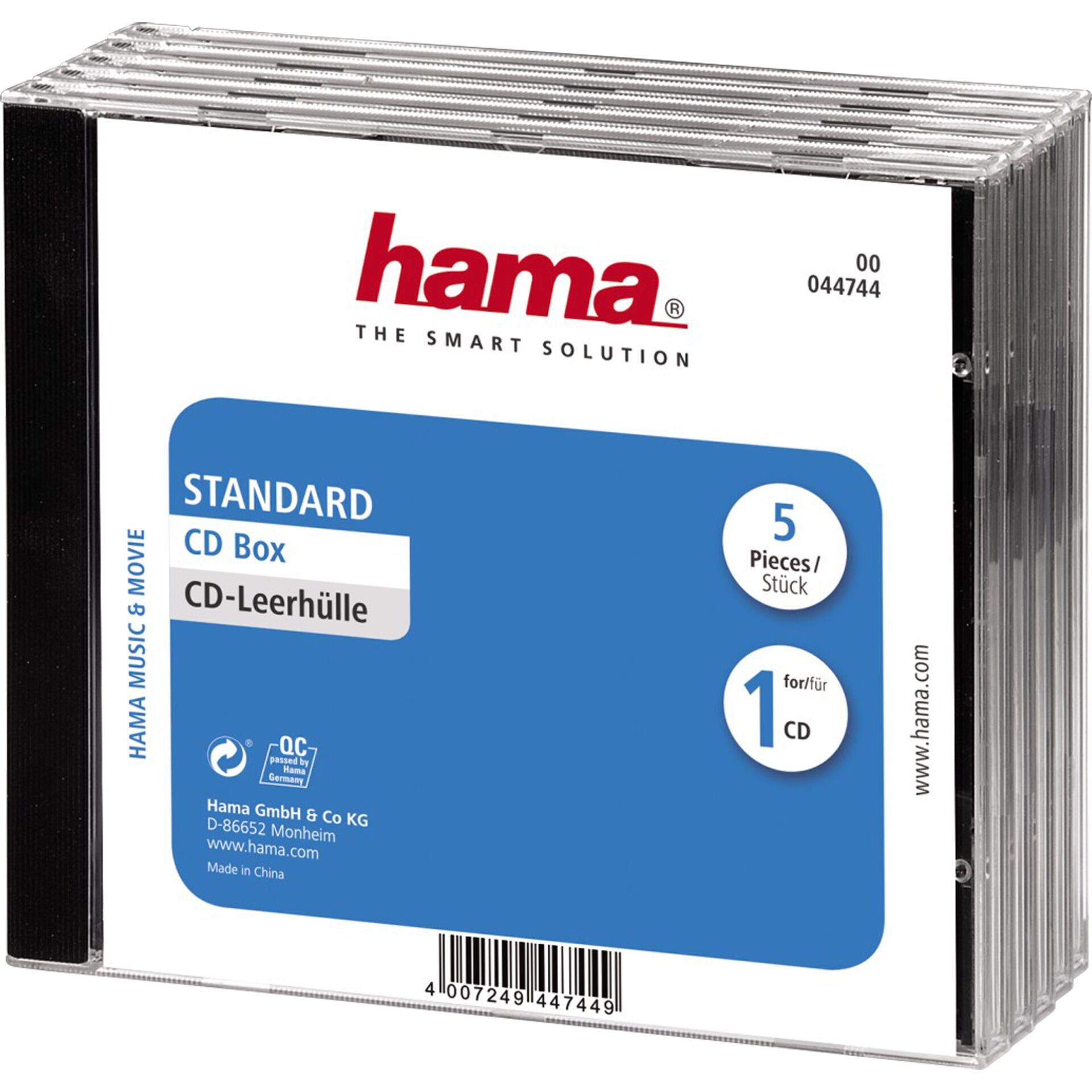 1x5 Hama CD-Box Jewel-Case 44744