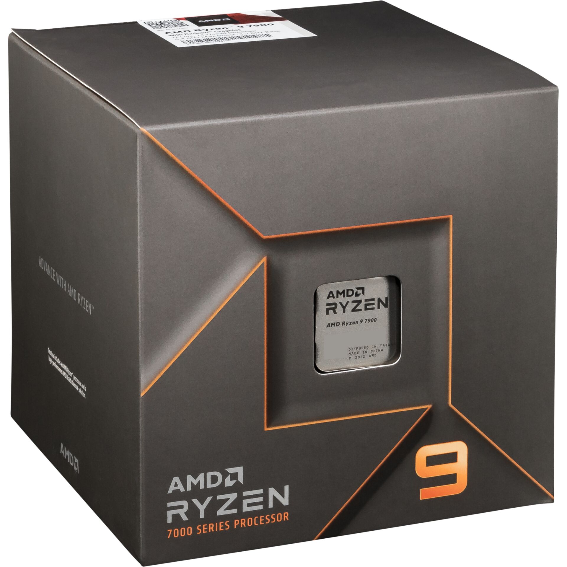 AMD Ryzen 9 7900, 12C/24T, 3.70-5.40GHz, boxed, Sockel AMD AM5 (LGA1718), Raphael CPU