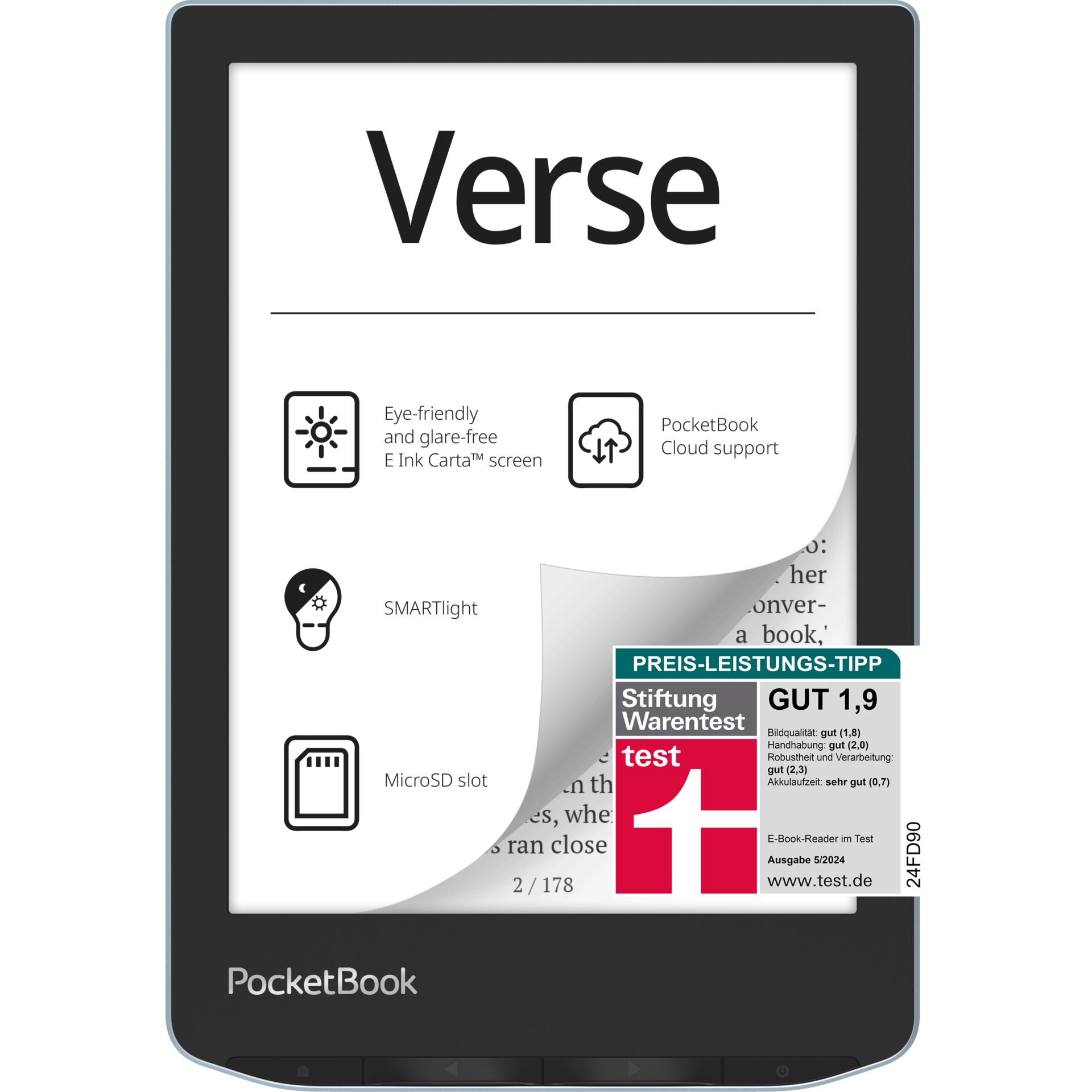 PocketBook Verse eBook-Reader 8 GB WLAN Hellblau