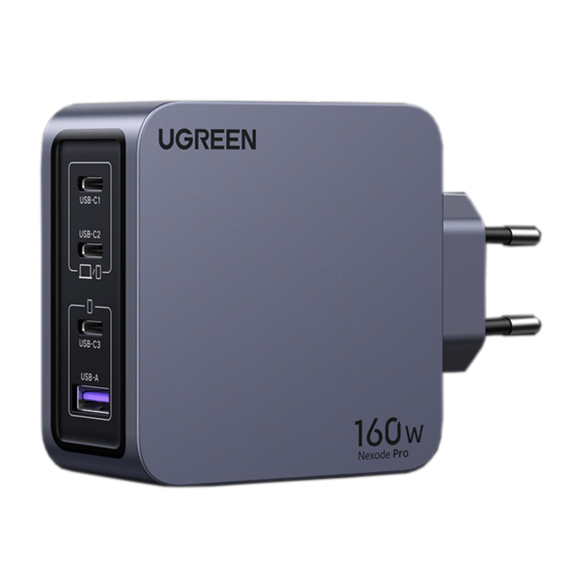 Ugreen Nexode Pro 160W GaN Charger with USB-C Cable Universal Schwarz, Grau AC Schnellladung Drinnen